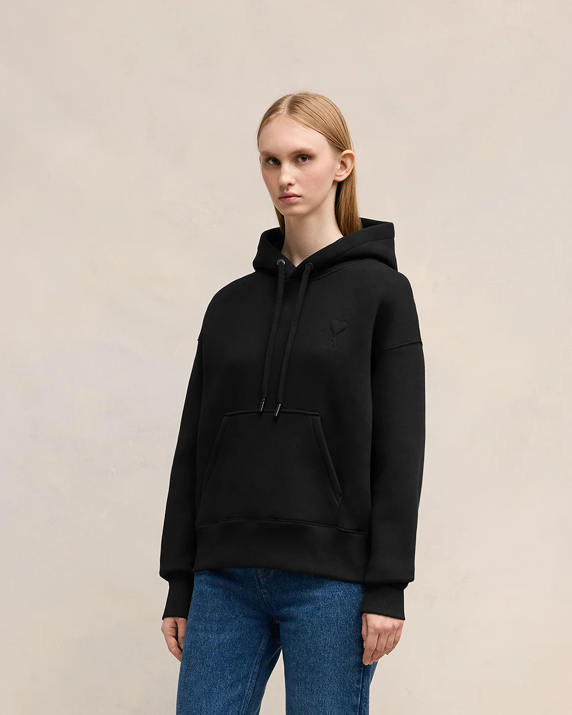 Black Cotton Ami de Coeur Hoodie
