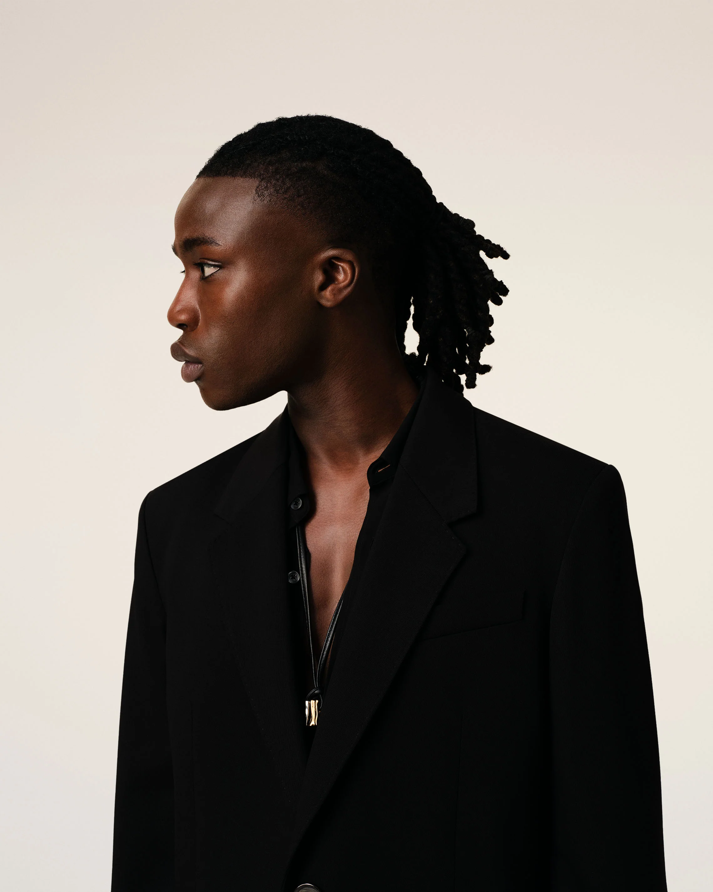 Black Wool Semi-Lined Jacket