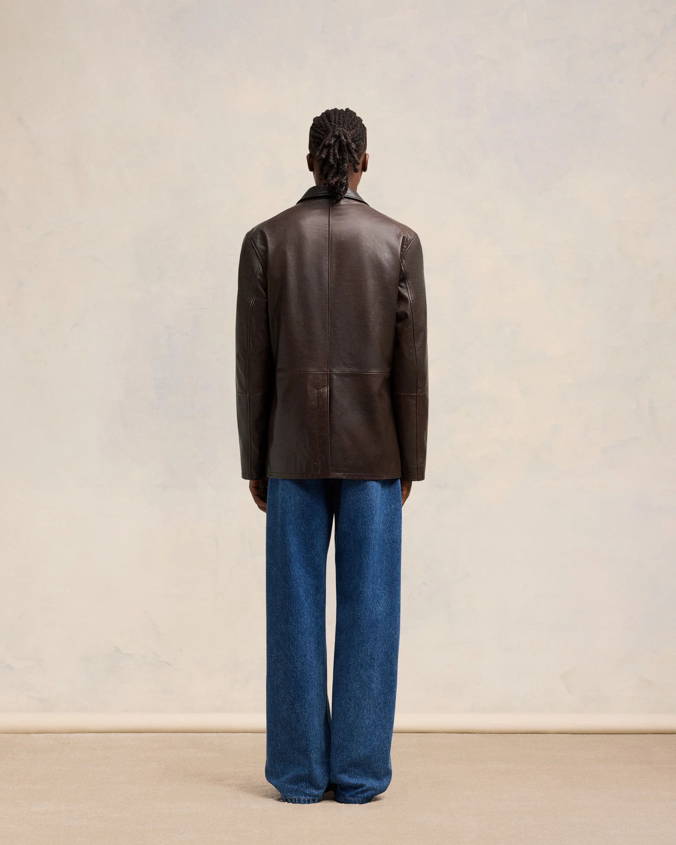 Leather Two Buttons Jacket