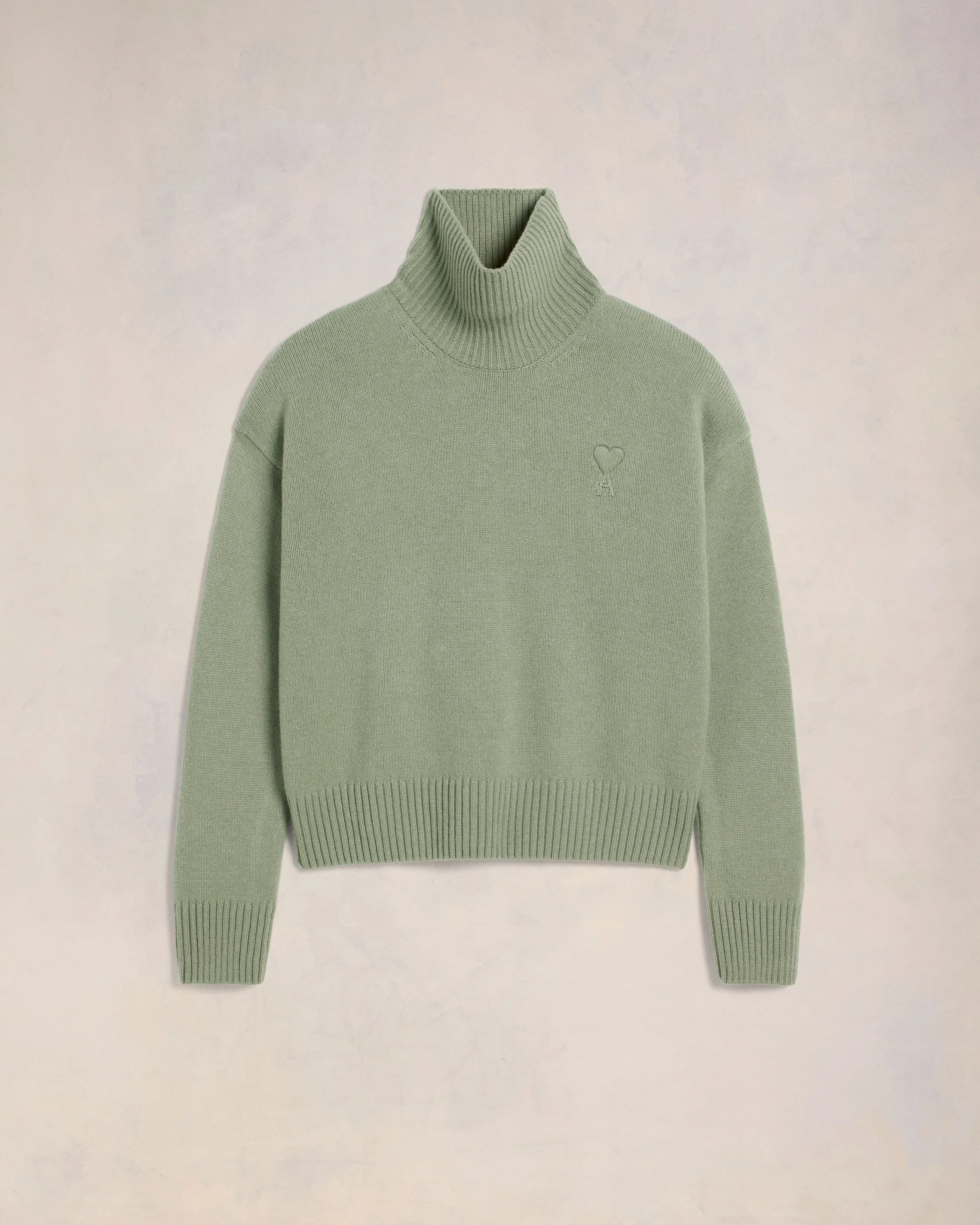 Embossed Ami de Coeur Funnel Neck Sweater