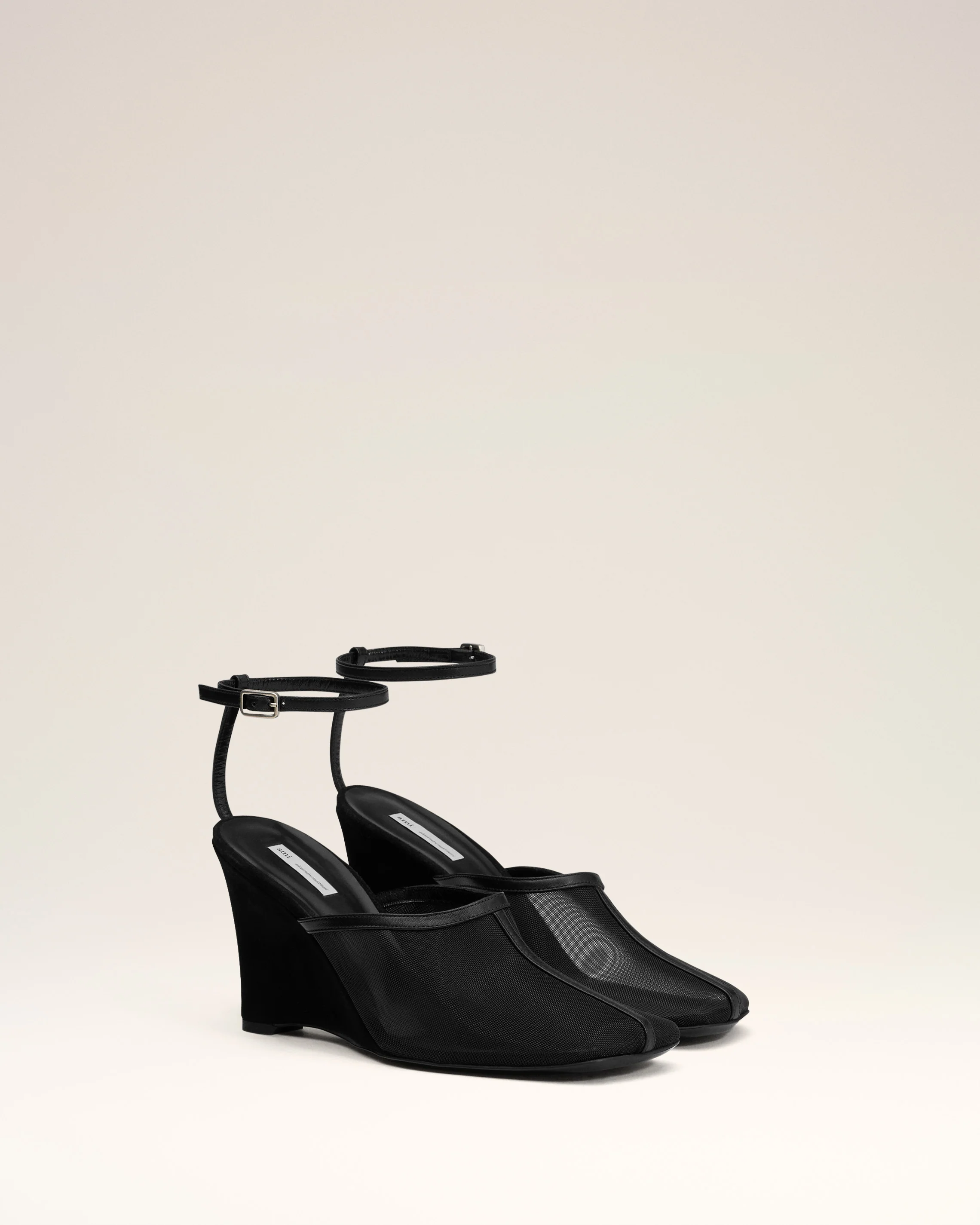 Black Wedge Mules