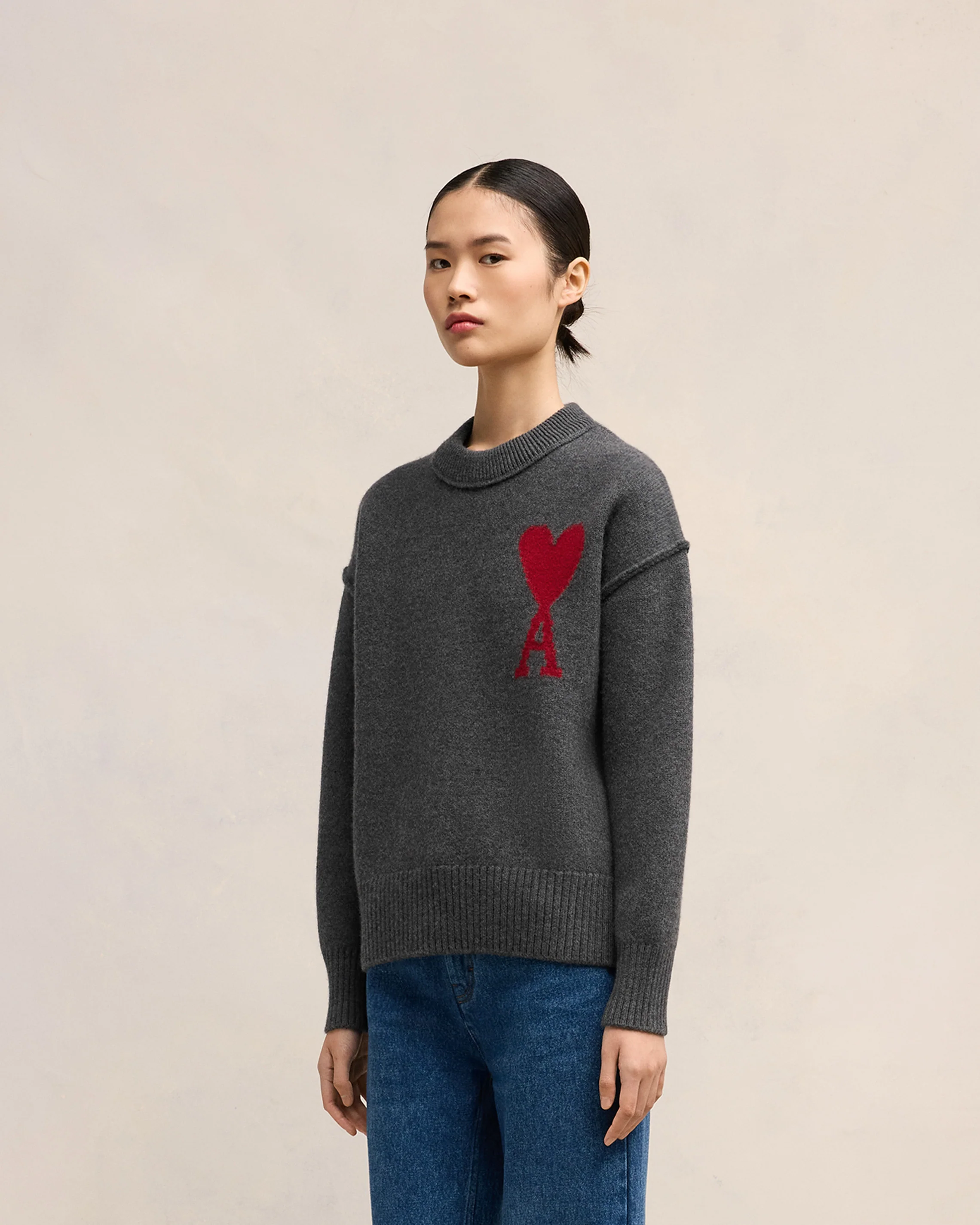 Grey Wool Ami de Coeur Sweater