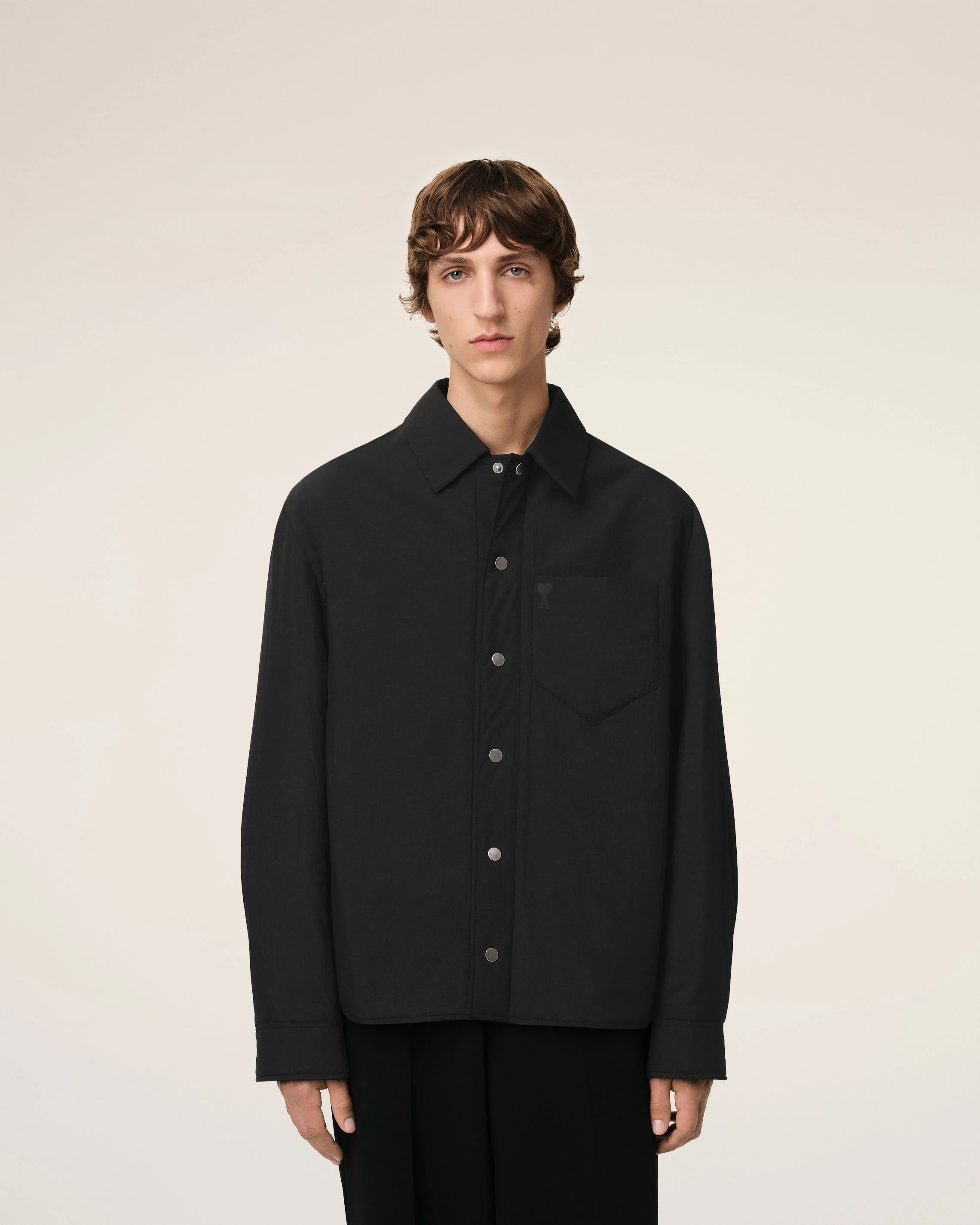 Black Canvas Padded Ami de Coeur Overshirt