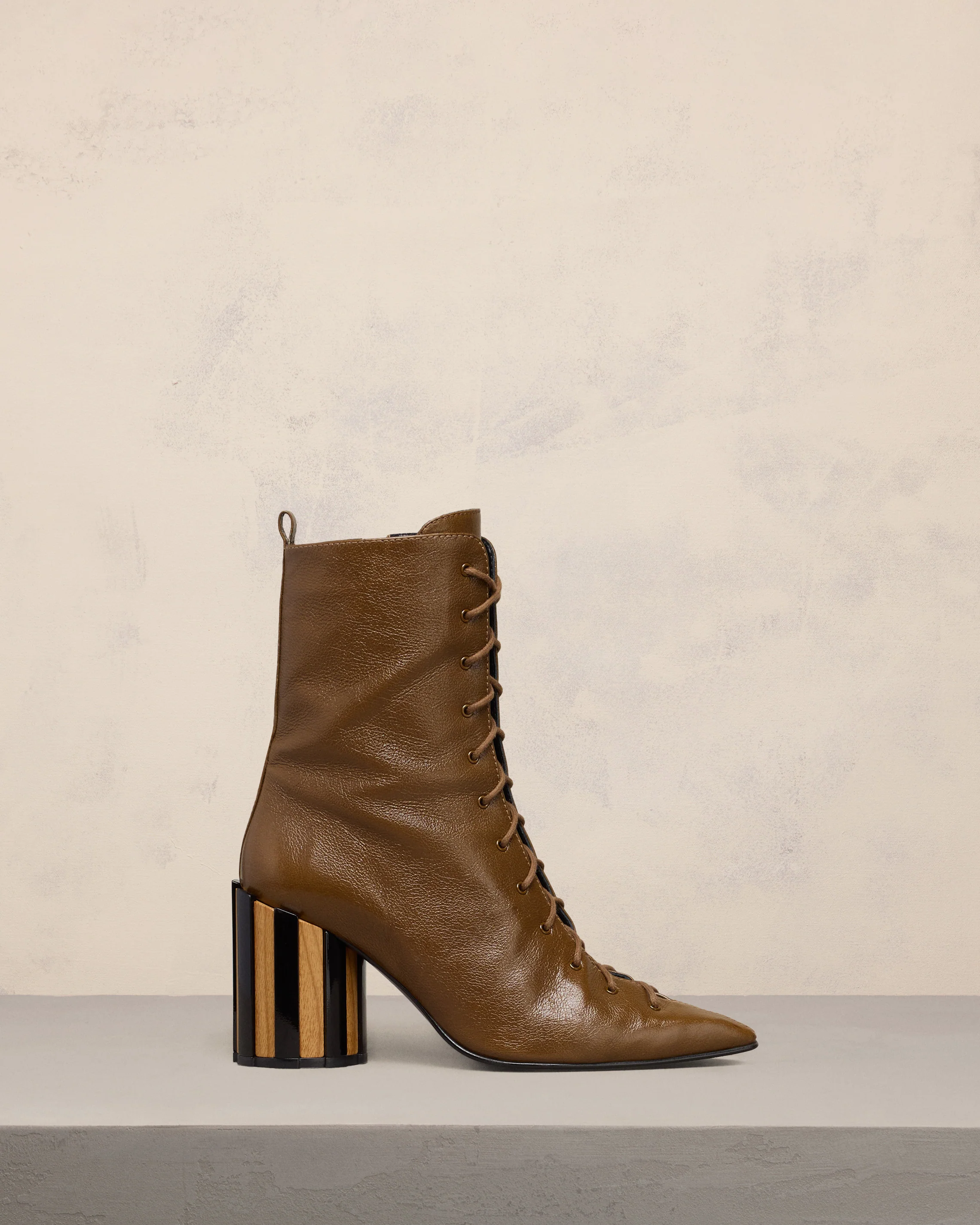 Pointed Toe Lace-Up Boots