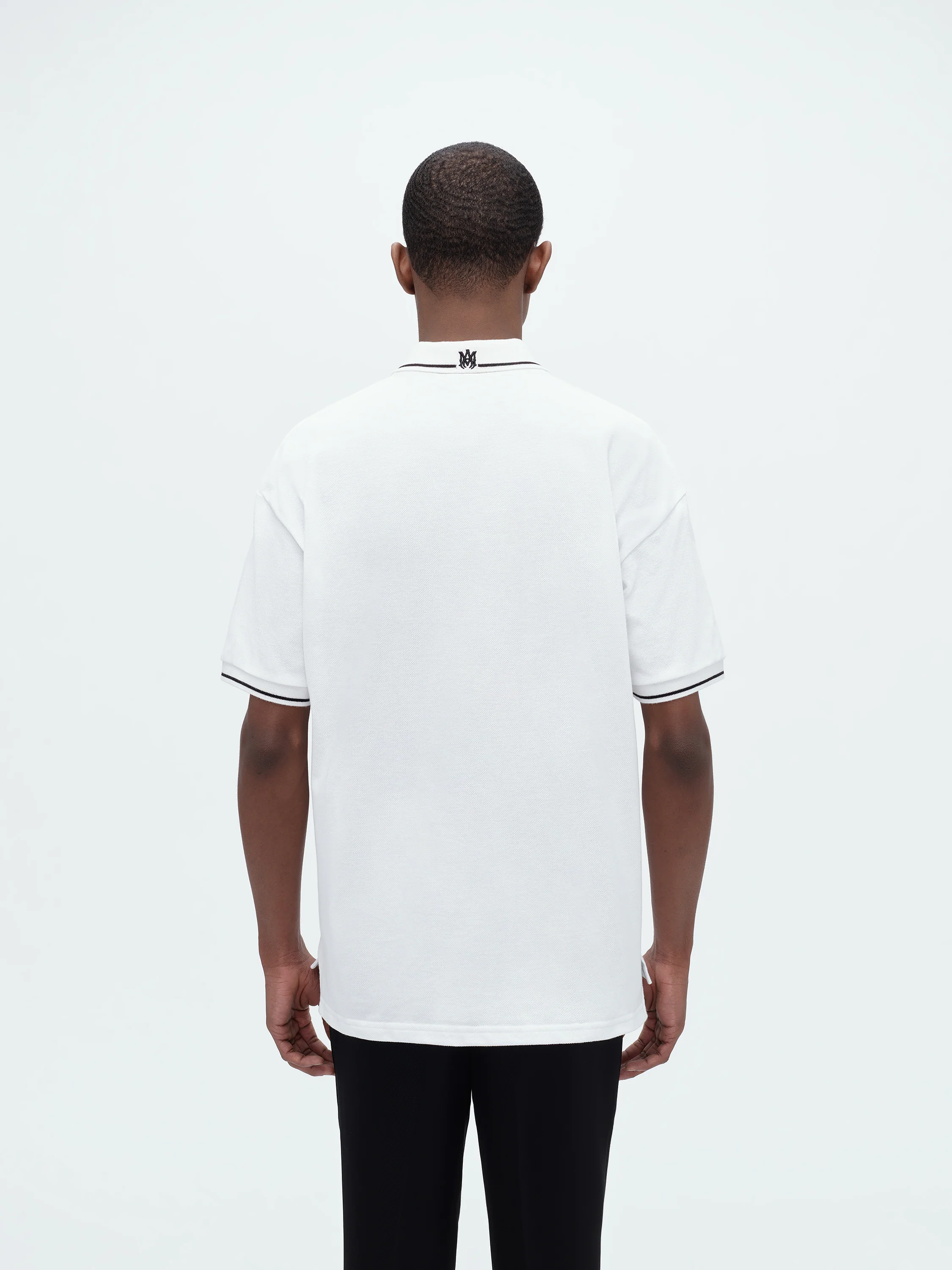 AMIRI ARTS DISTRICT PIQUE POLO - WHITE
