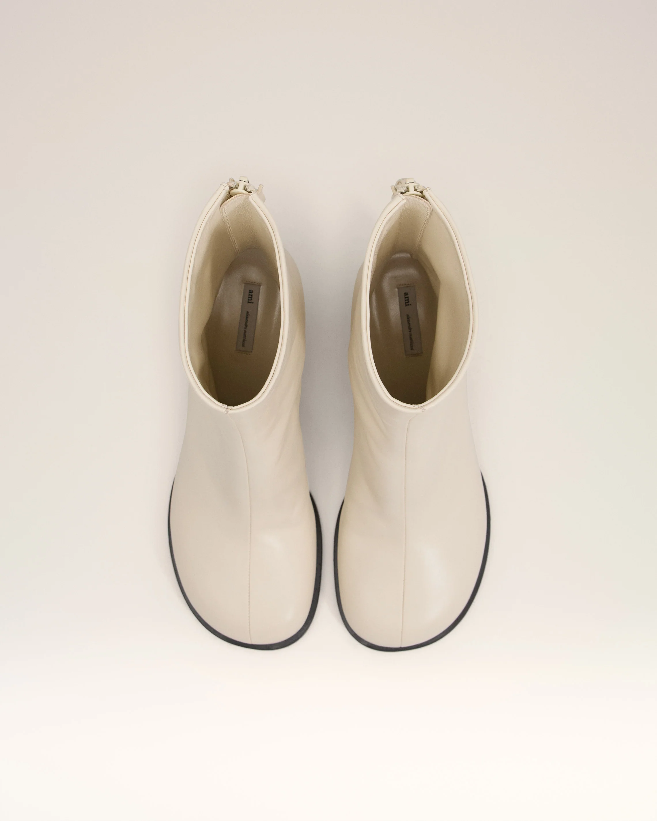 Beige Leather Piano Boots