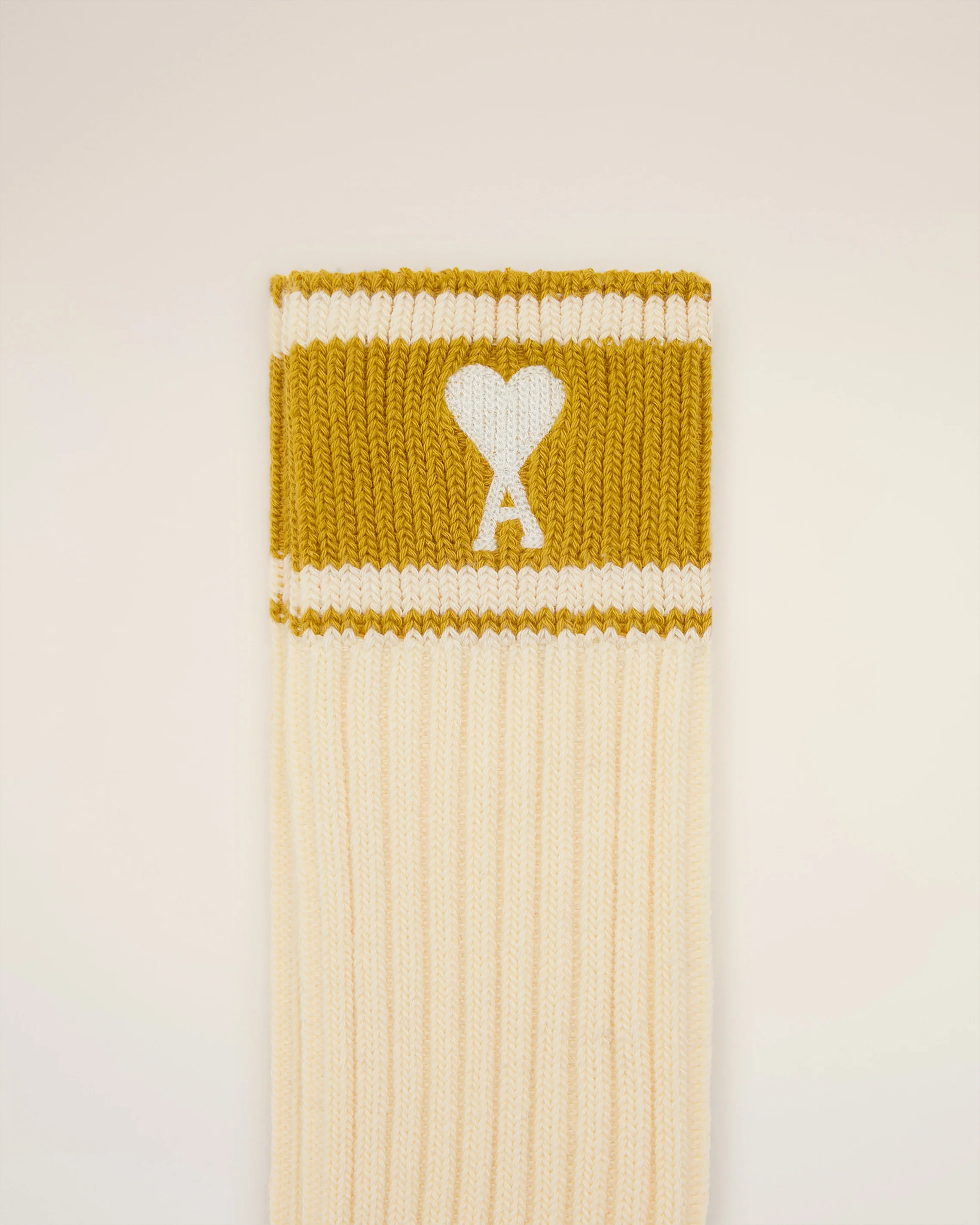 White Cotton Ami de Coeur Striped Socks