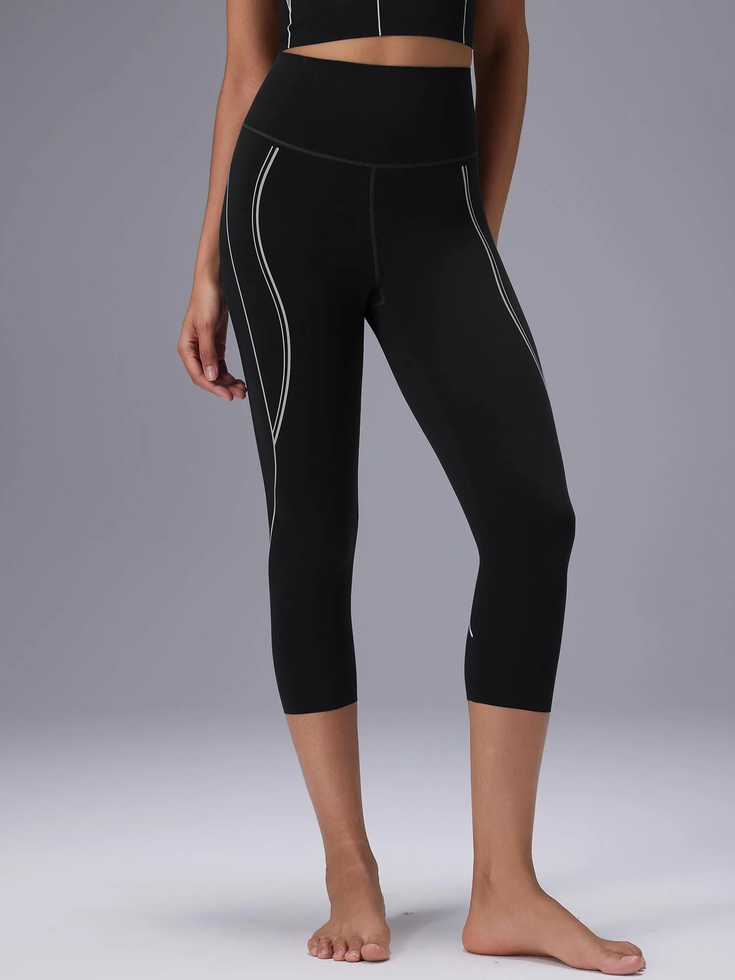 Freeleaf 19 High Rise Stripe Print Capris