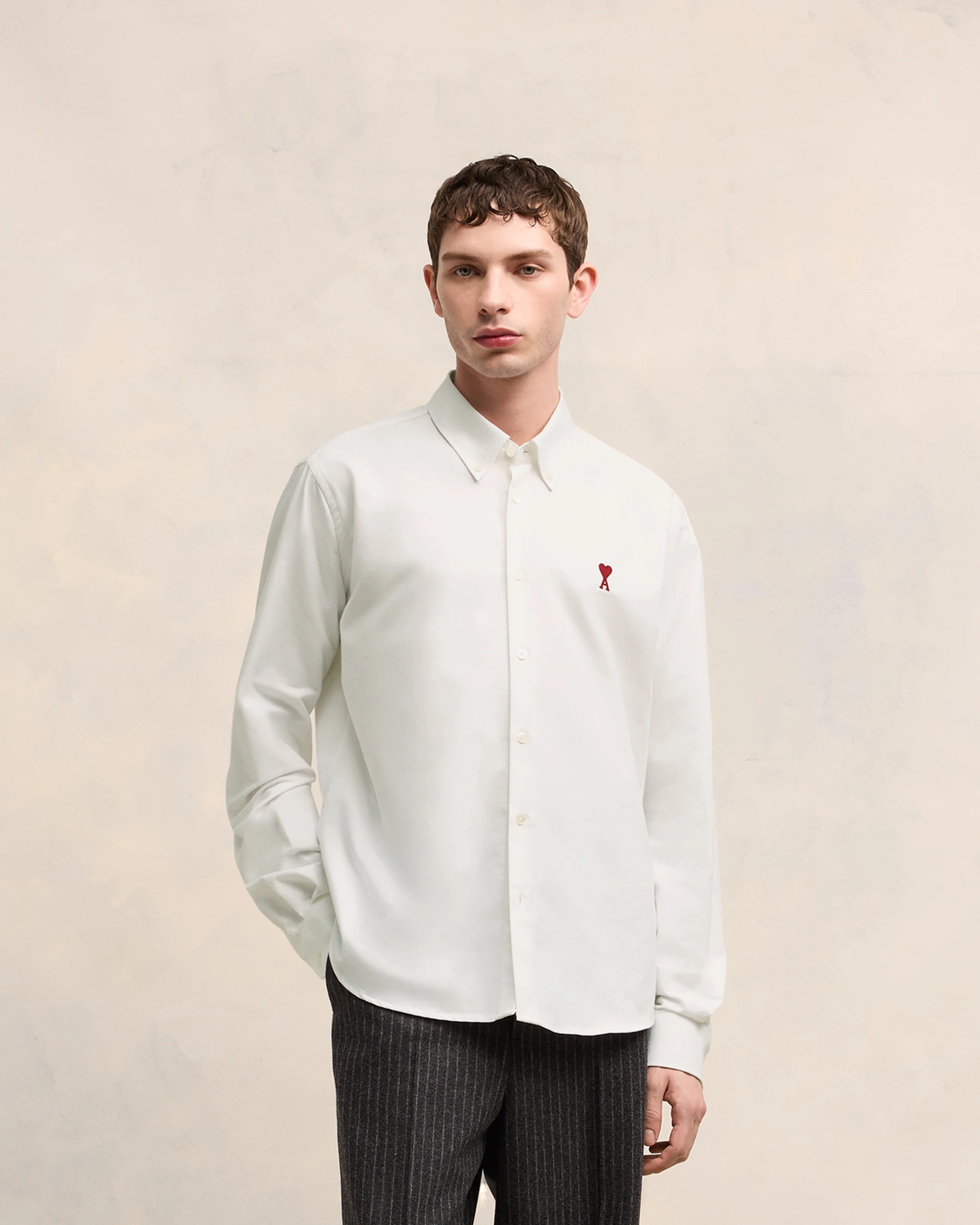 White Cotton Button-Down Ami de Coeur Shirt