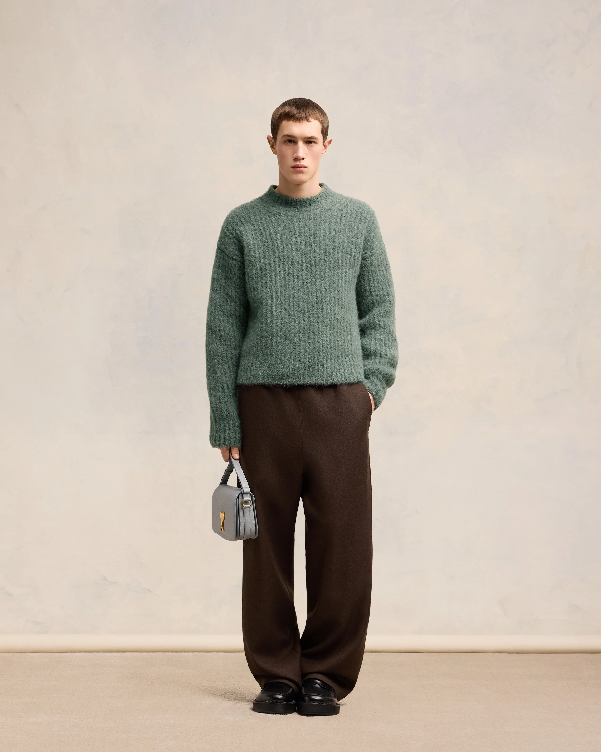 Alpaca Mohair Ribbed Sweater