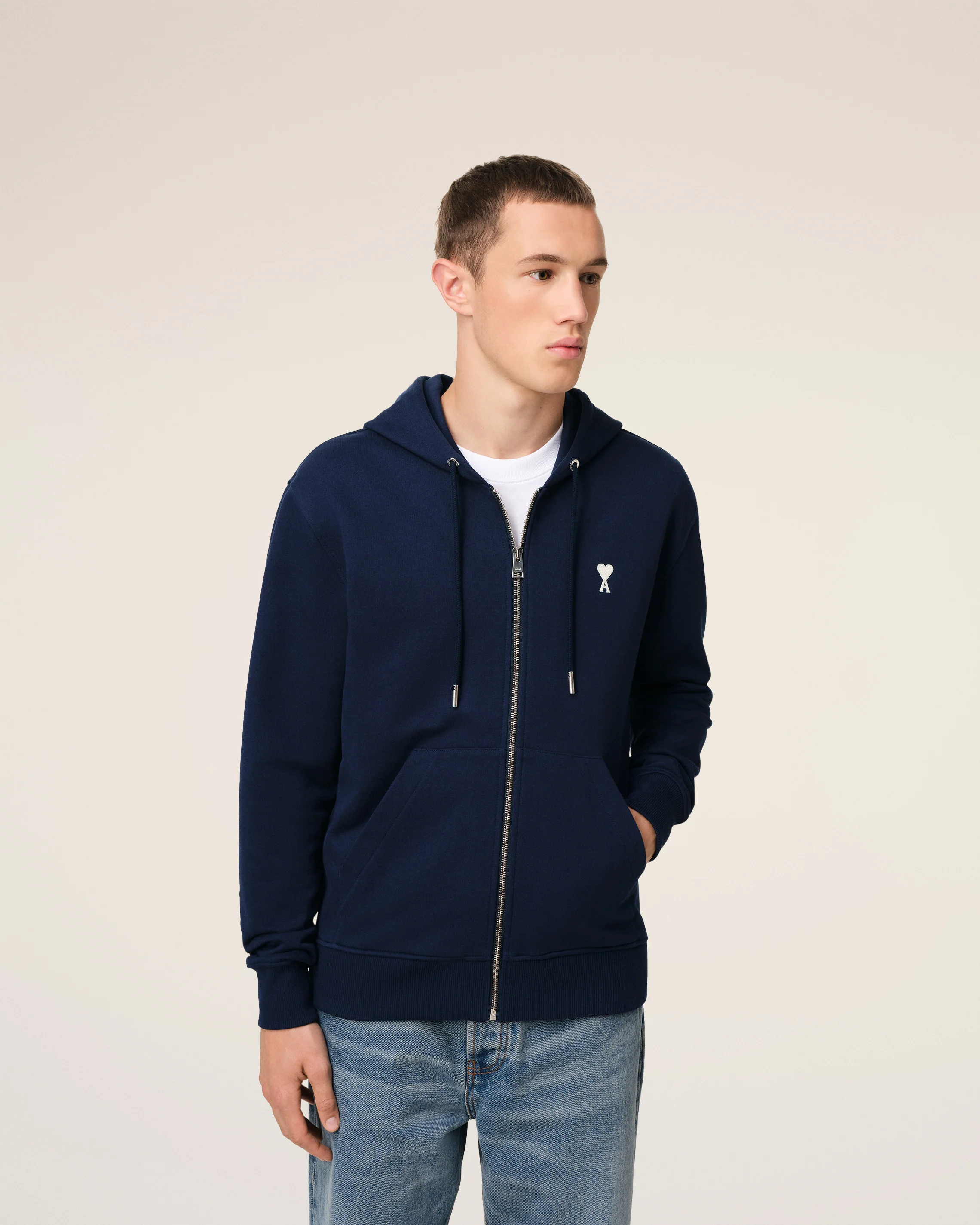 Navy Cotton Ami de Coeur Hoodie
