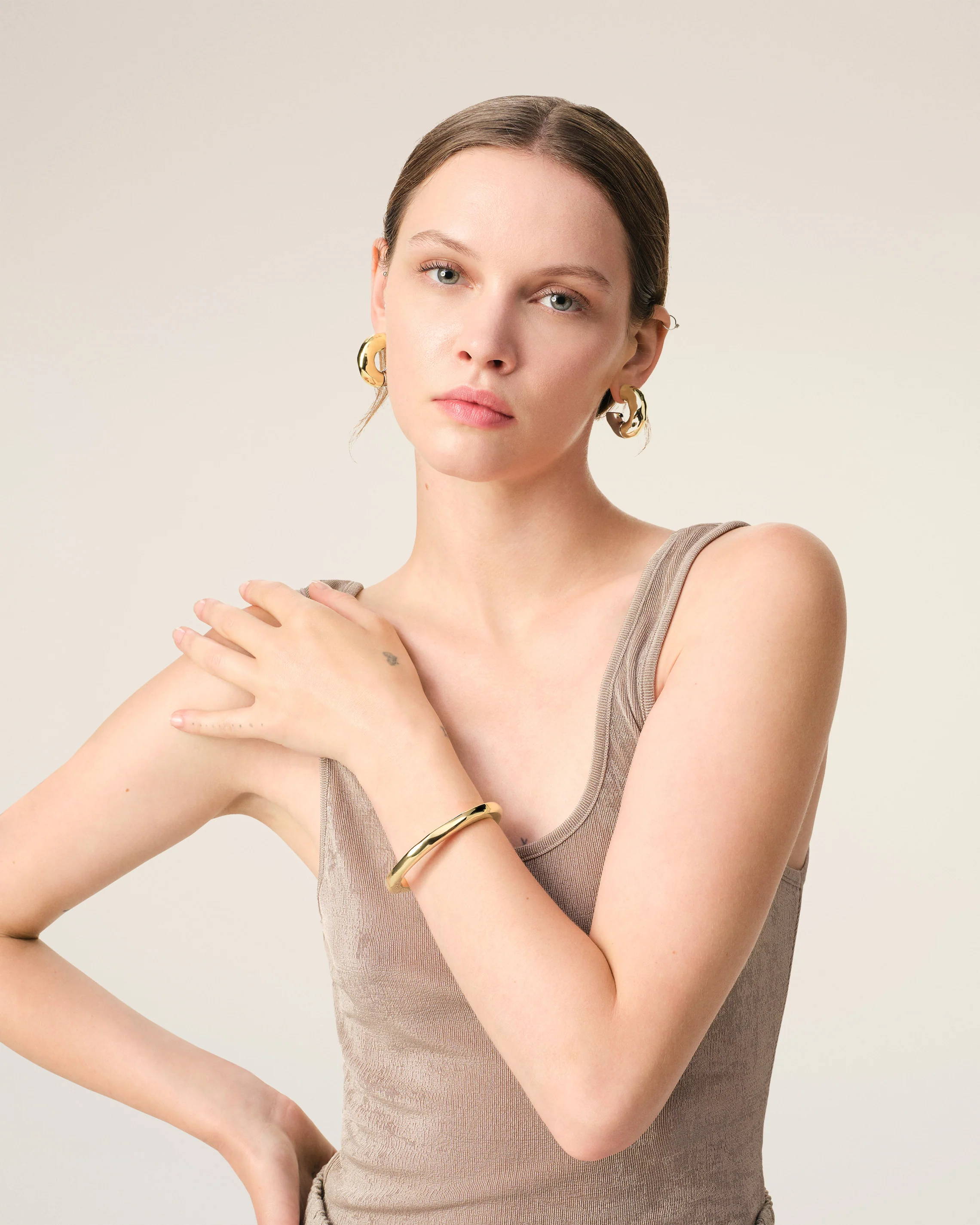 Gold Brass Dune Small Size Cuff