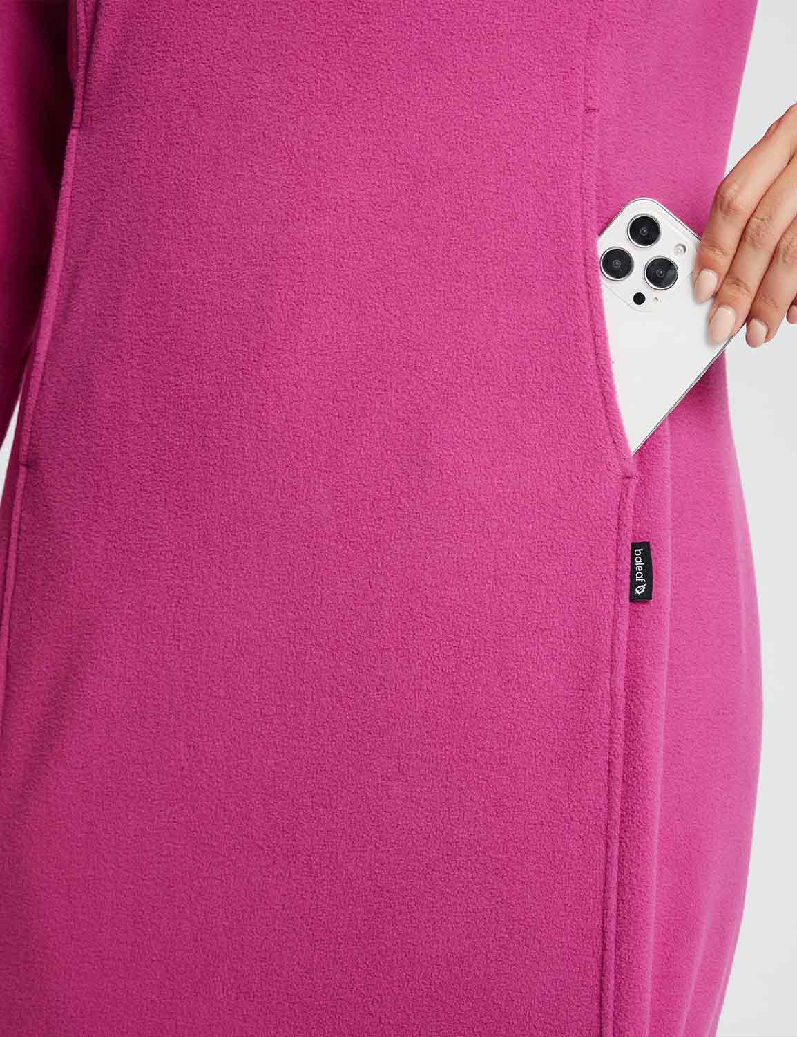 Long-Sleeve Quarter Zip Thermal Tunic Dress