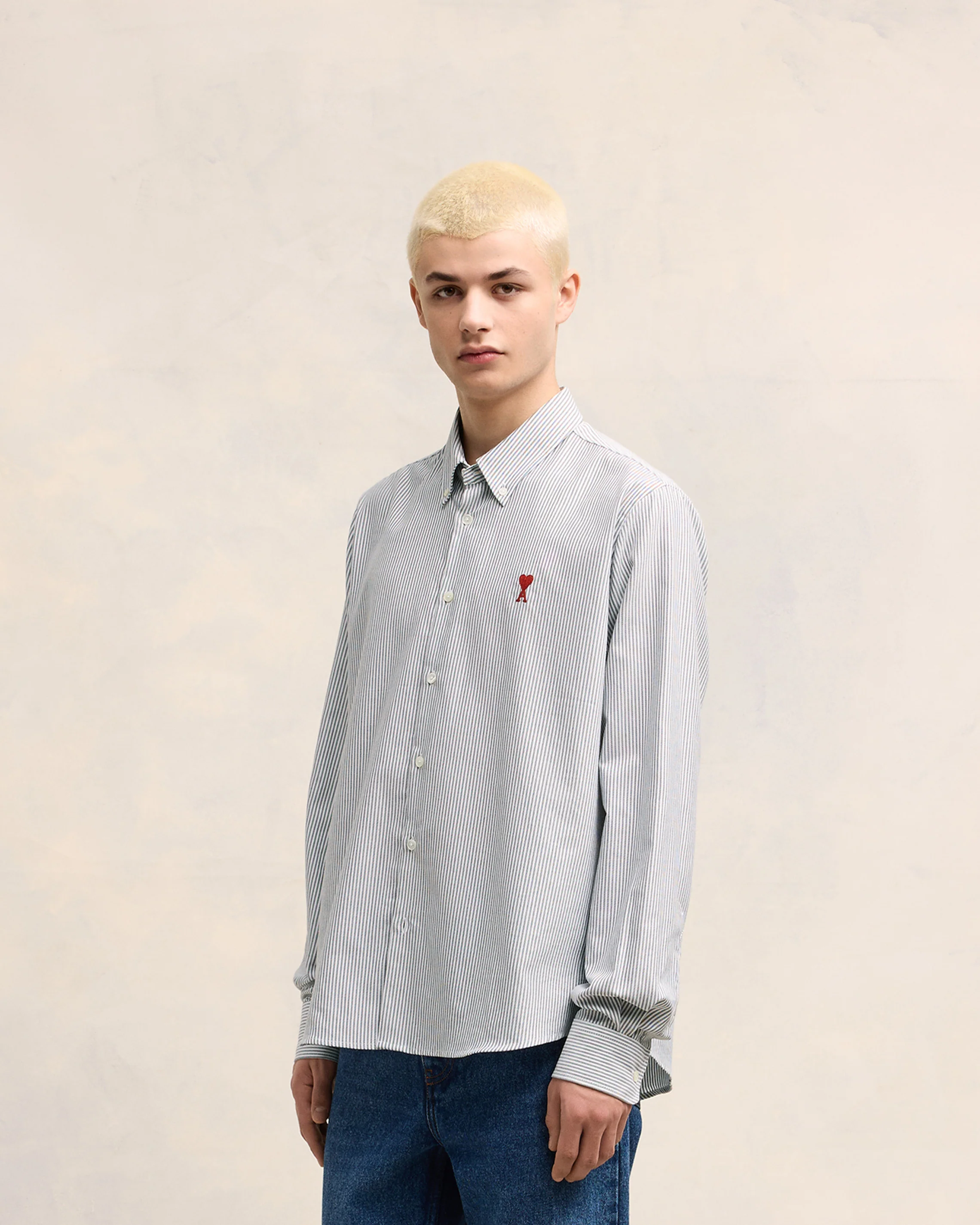 Black Cotton Button-Down Ami de Coeur Shirt