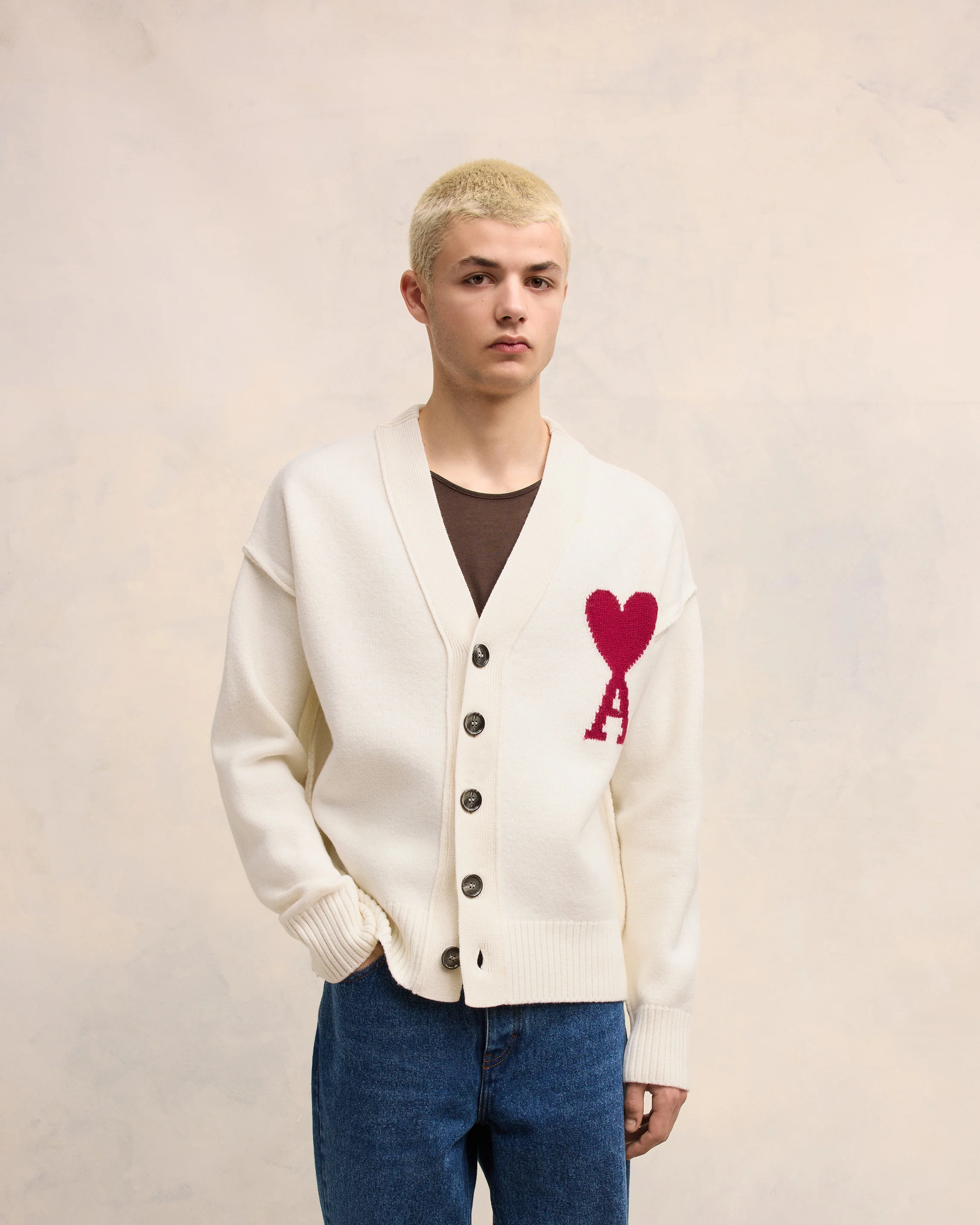 White Wool Ami de Coeur Cardigan