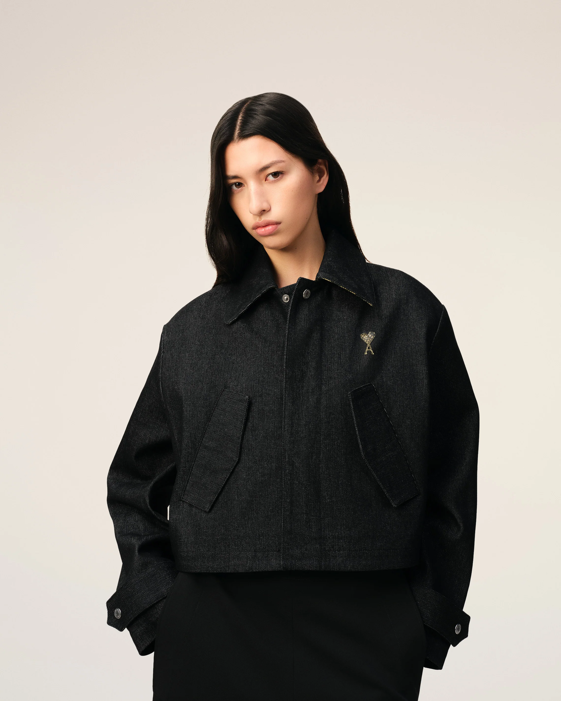 Black Denim Short Jacket