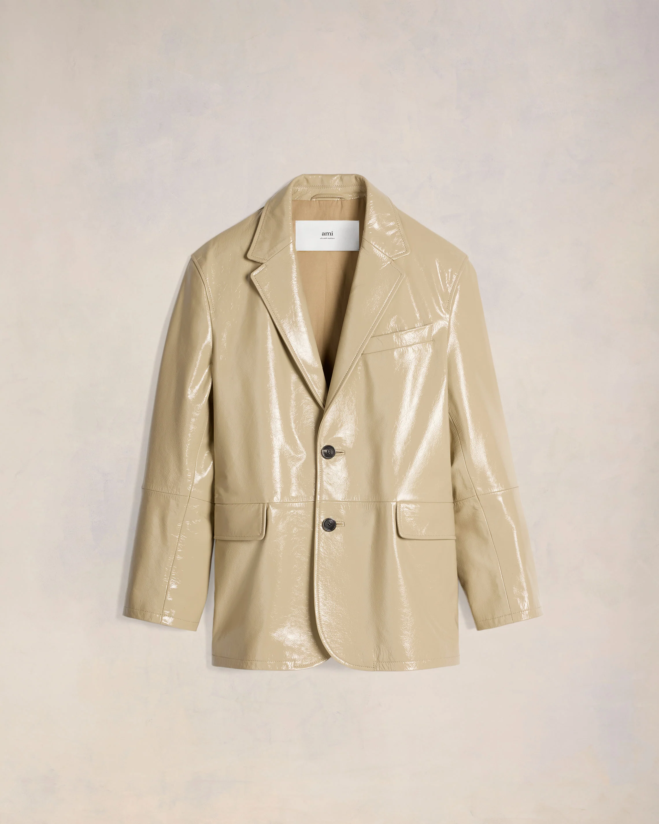 Leather Two Buttons Jacket