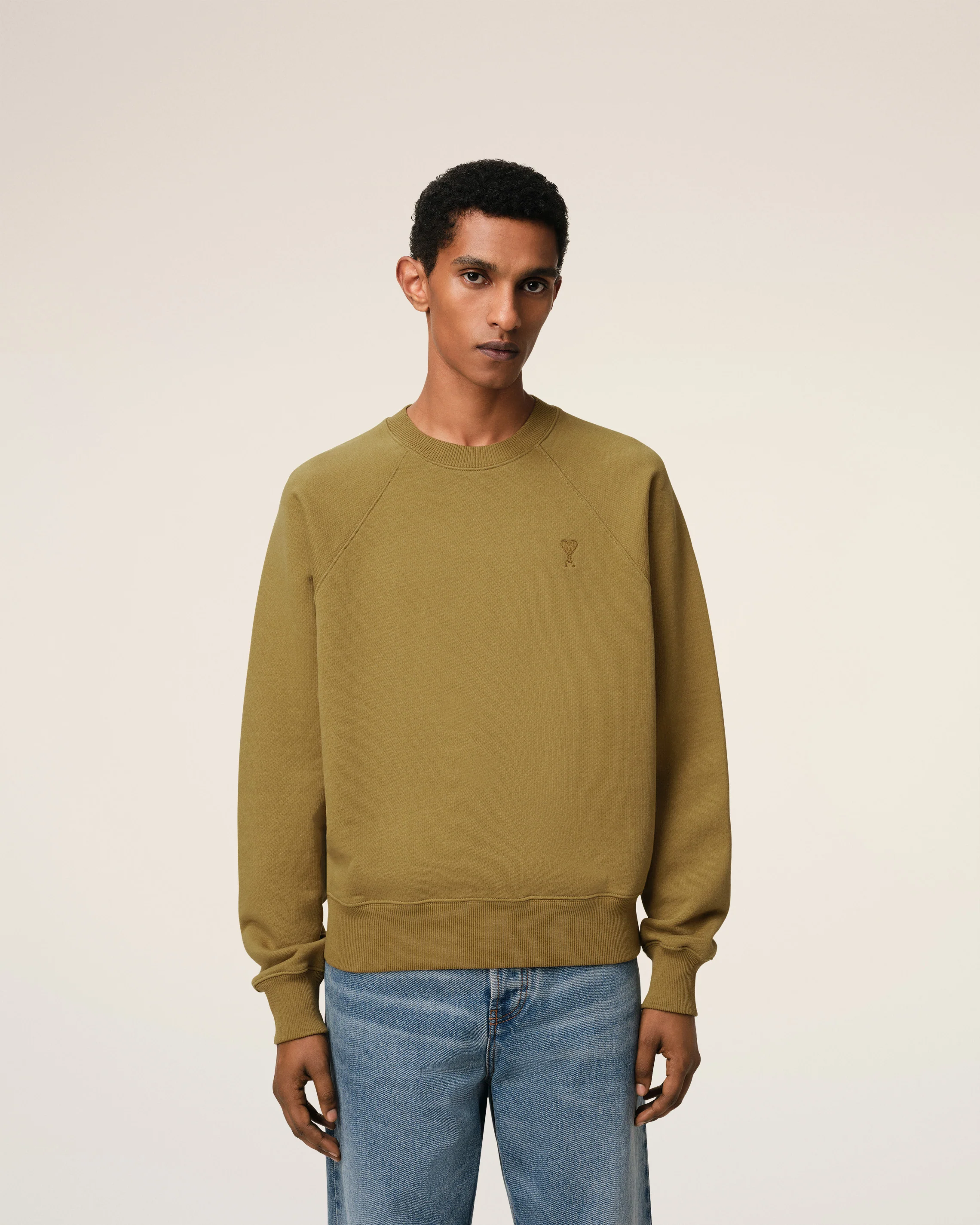Mustard Cotton Tonal Ami de Coeur Sweatshirt