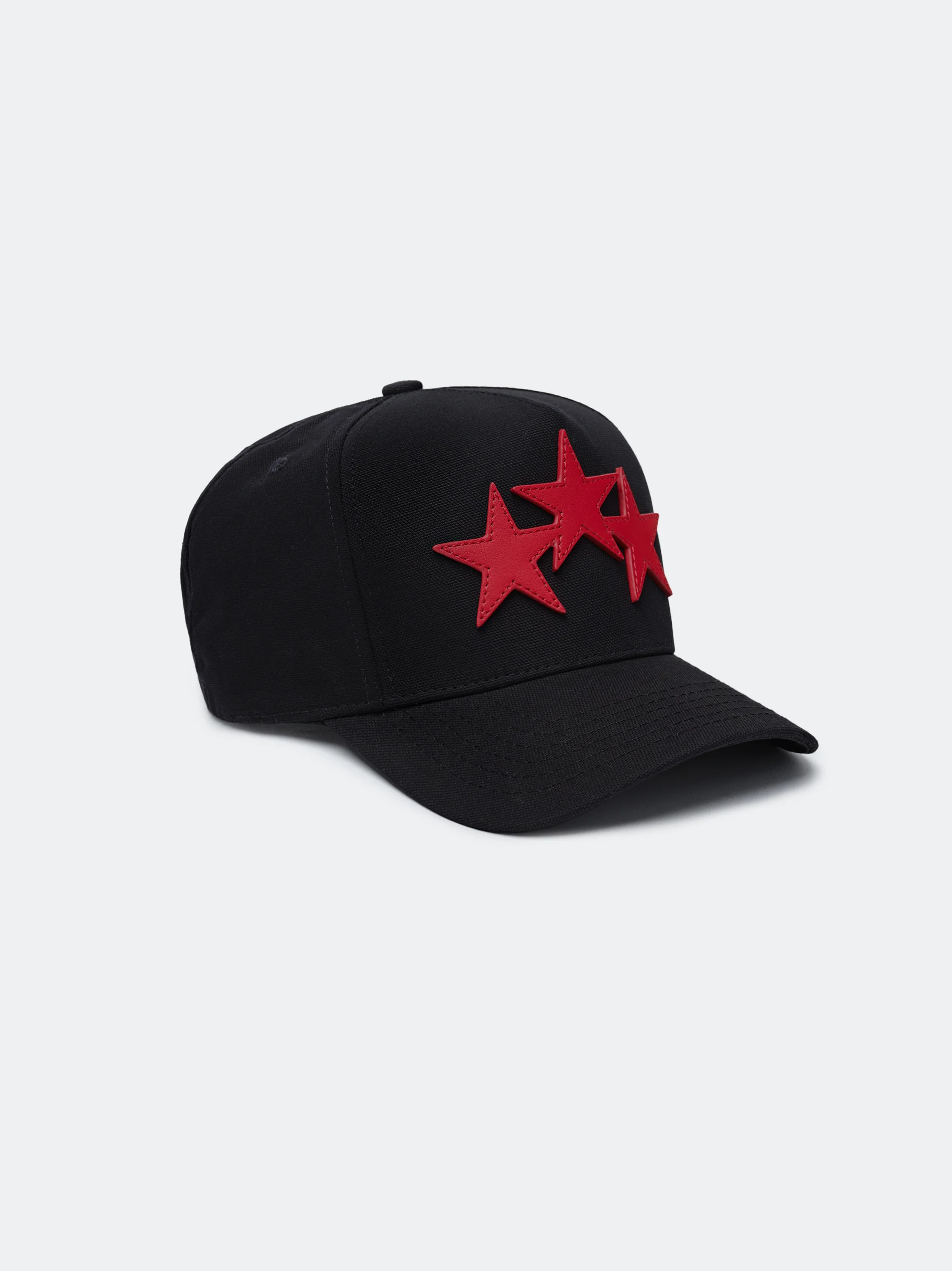 THREE STAR STAGGERED AMIRI FULL CANVAS HAT - Black Red