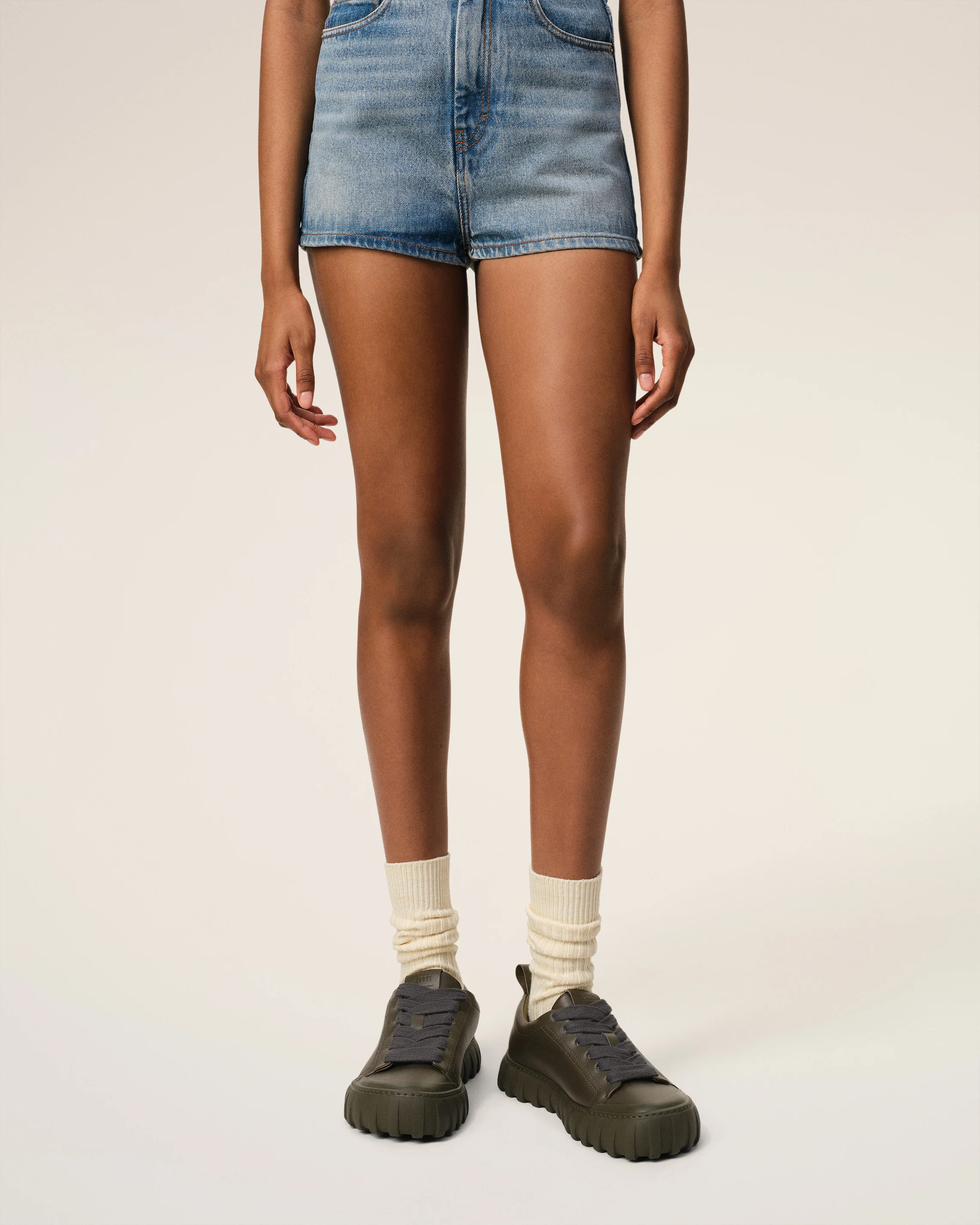 Green Leather Low Top Tempo Sneakers