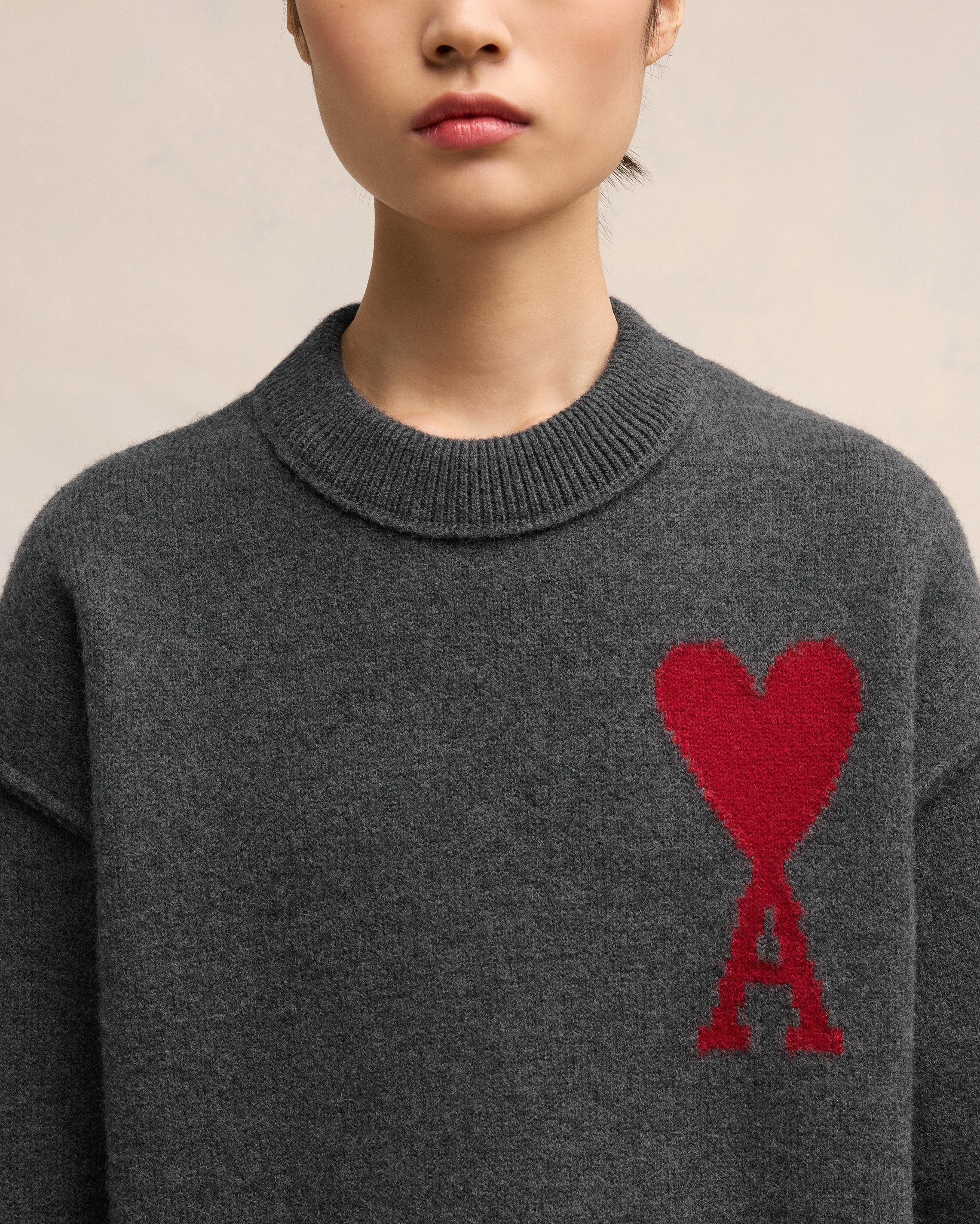 Grey Wool Ami de Coeur Sweater