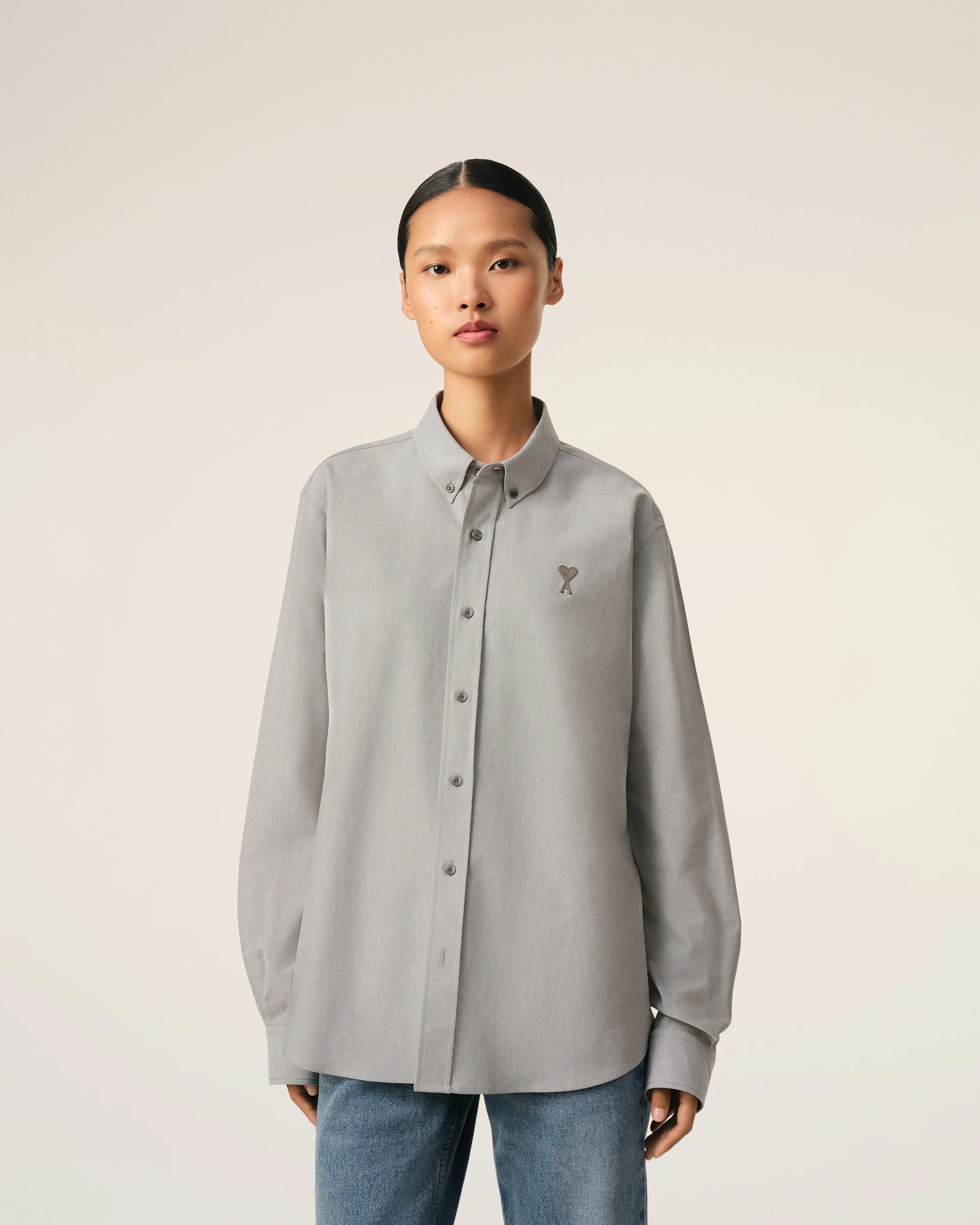 Green Cotton Button-Down Ami de Cœur Shirt