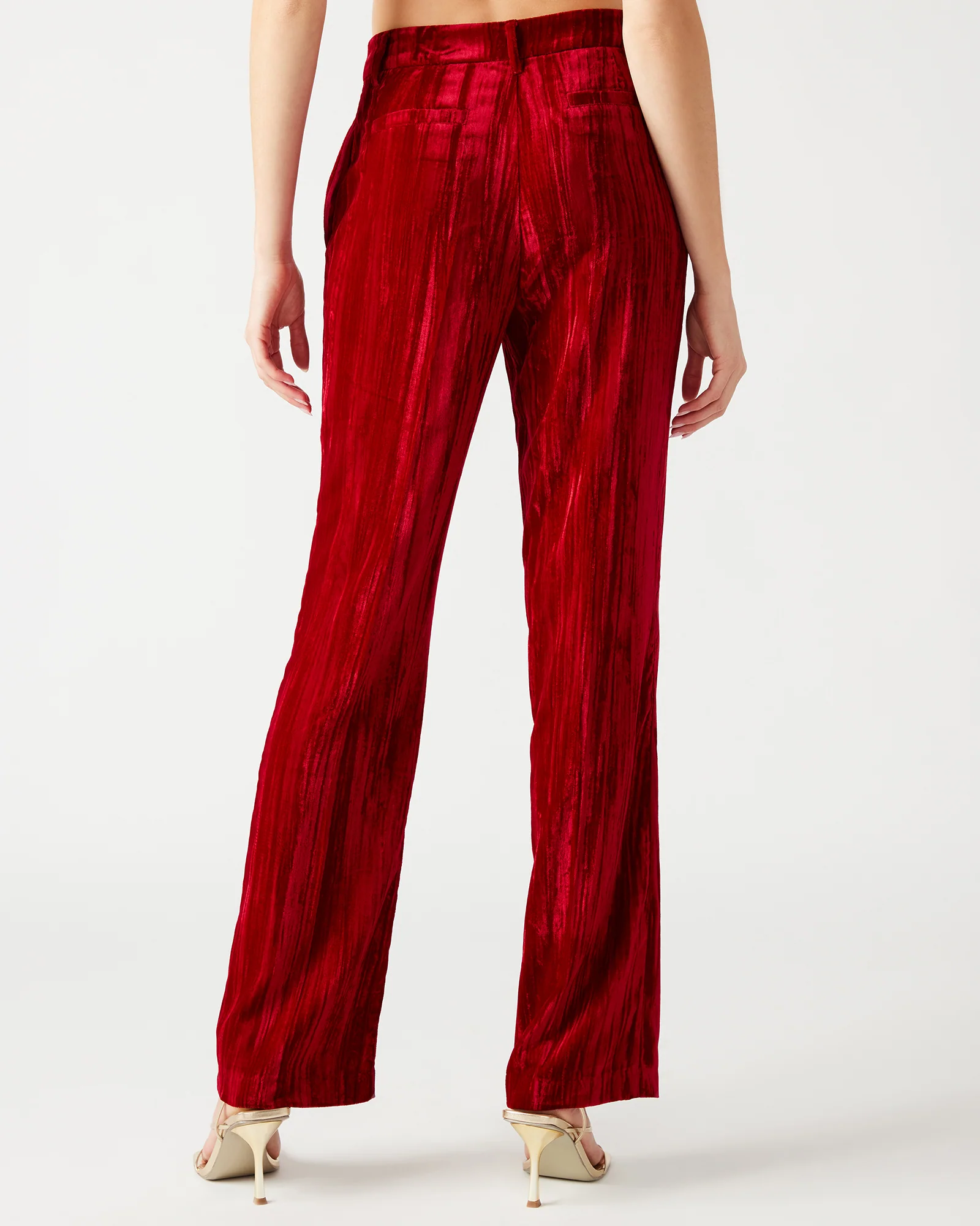 MERCER CRUSHED VELVET PANT RED