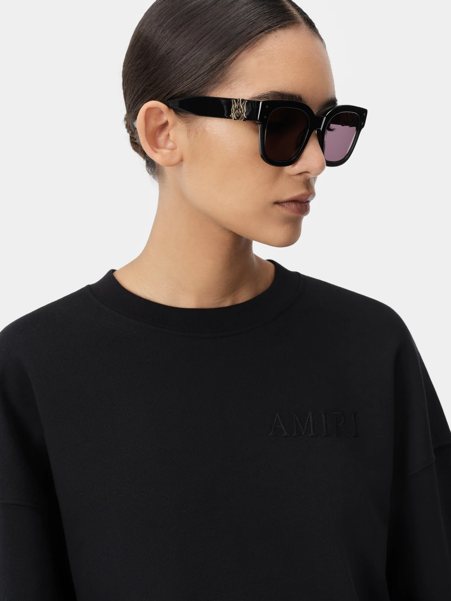 WOMEN - WOMEN'S AMIRI EMBROIDERED CREW - Black