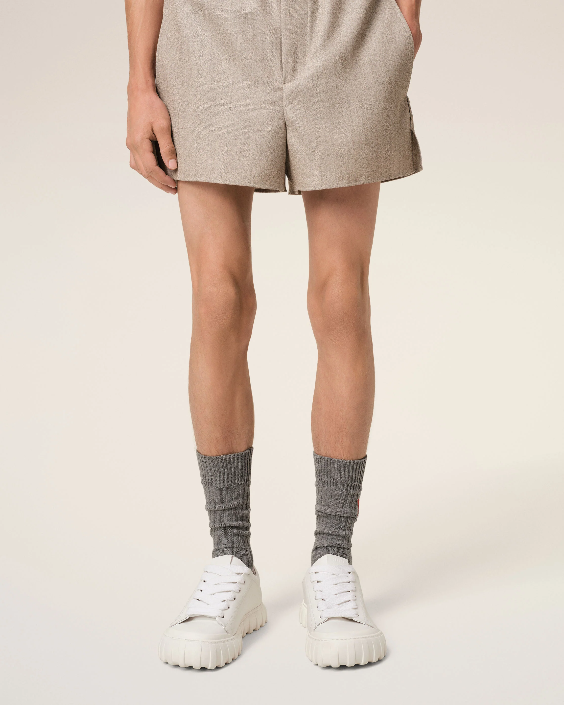 White Leather Low Top Tempo Sneakers