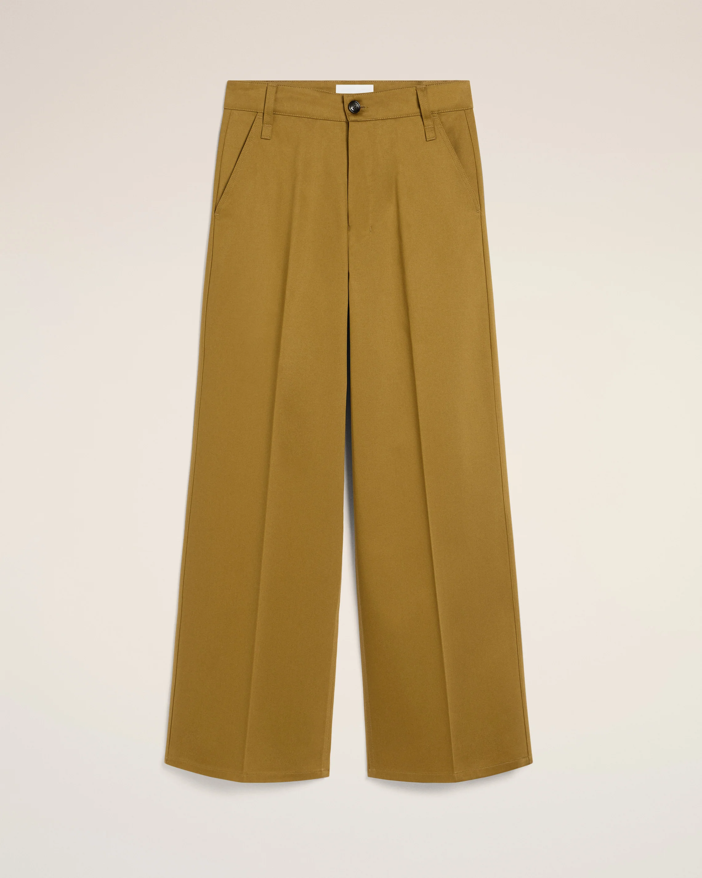 Mustard Cotton Baggy Fit Trousers