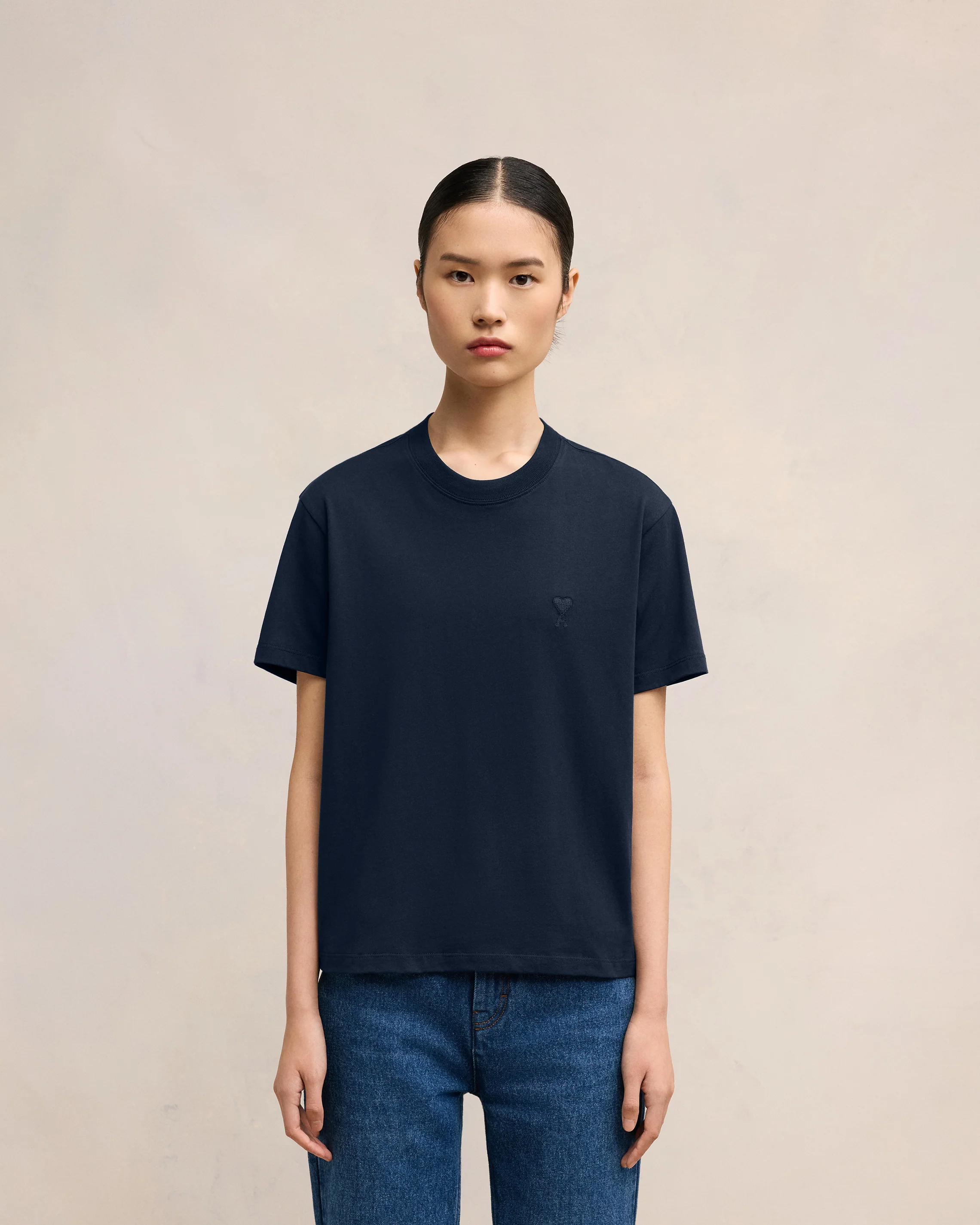 Navy Cotton Ami de Coeur T-Shirt