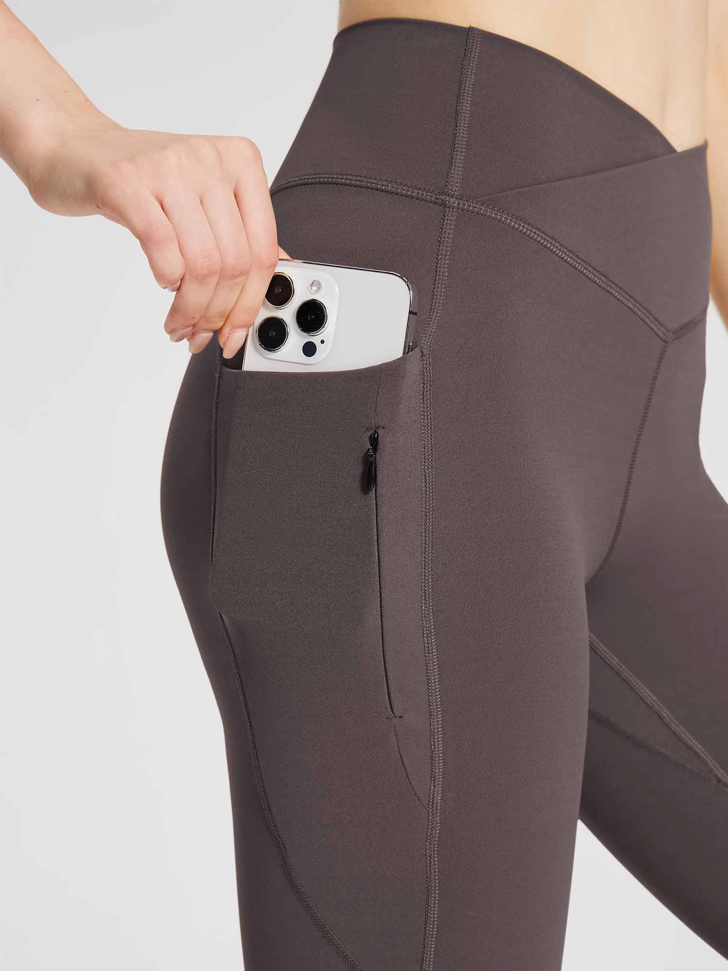 Lycra Cross-Waist Zippered Flared Pants