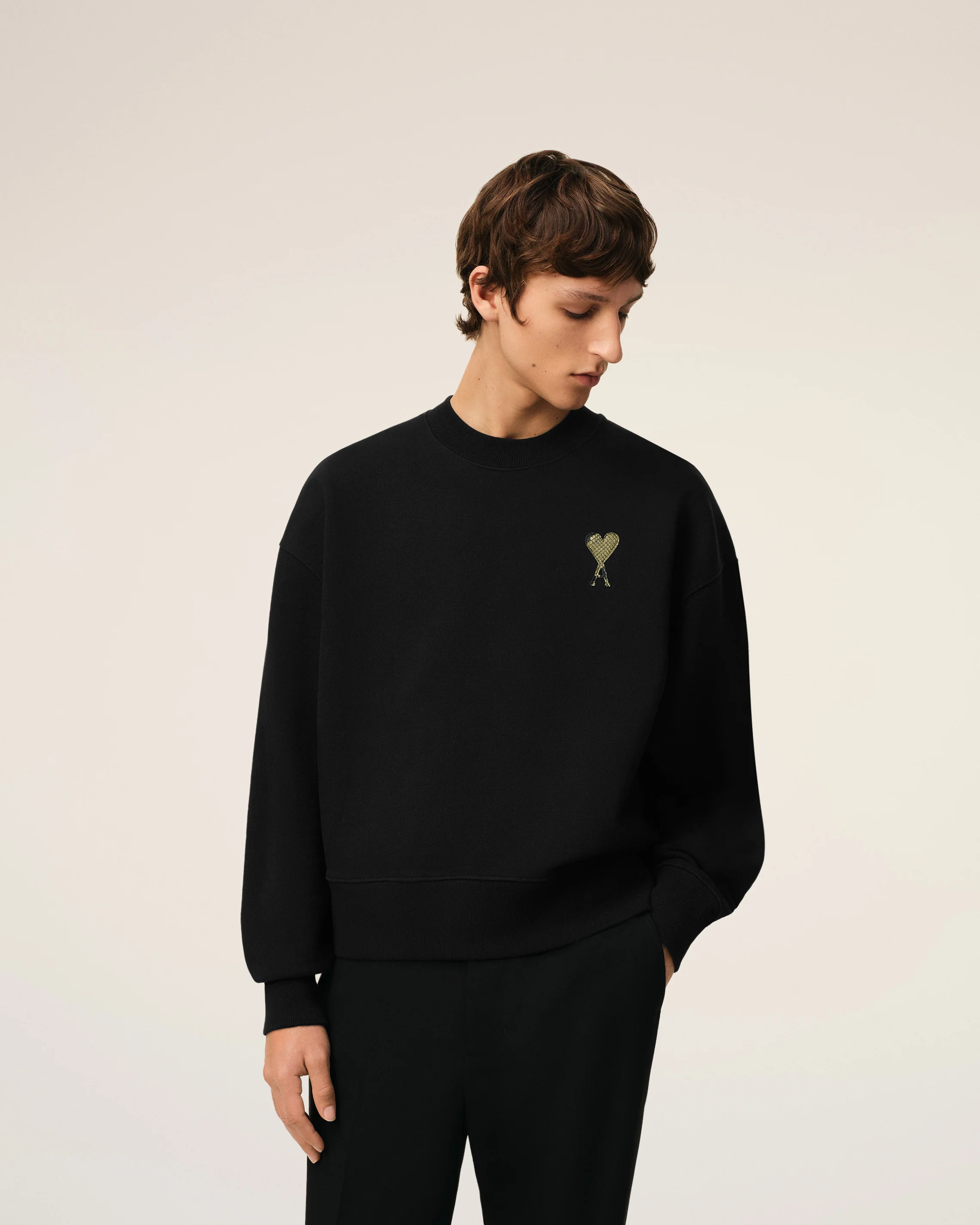 Black Cotton Ami de Coeur Sweatshirt