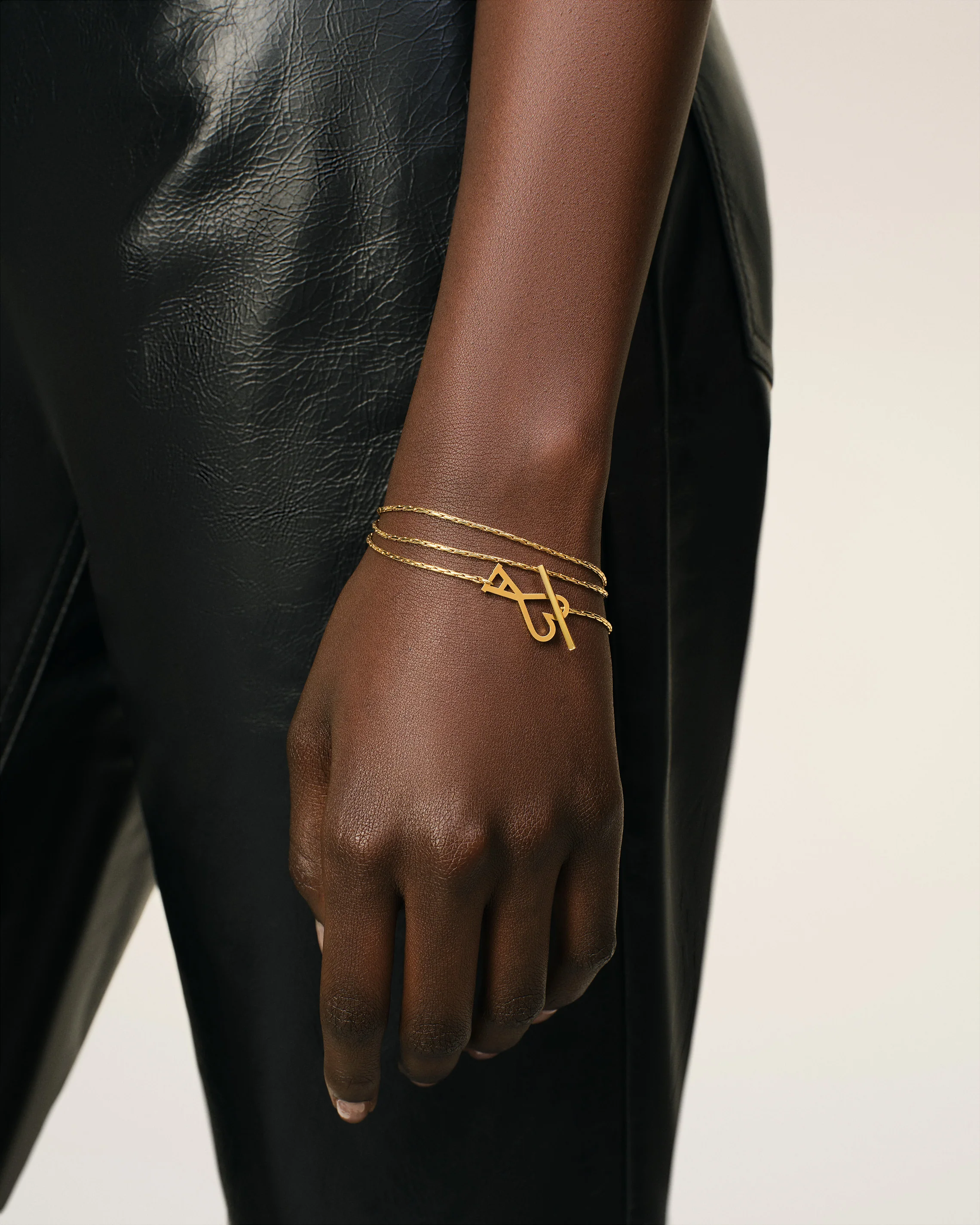 Gold Brass Ami de Coeur 2 In 1 Chain Necklace