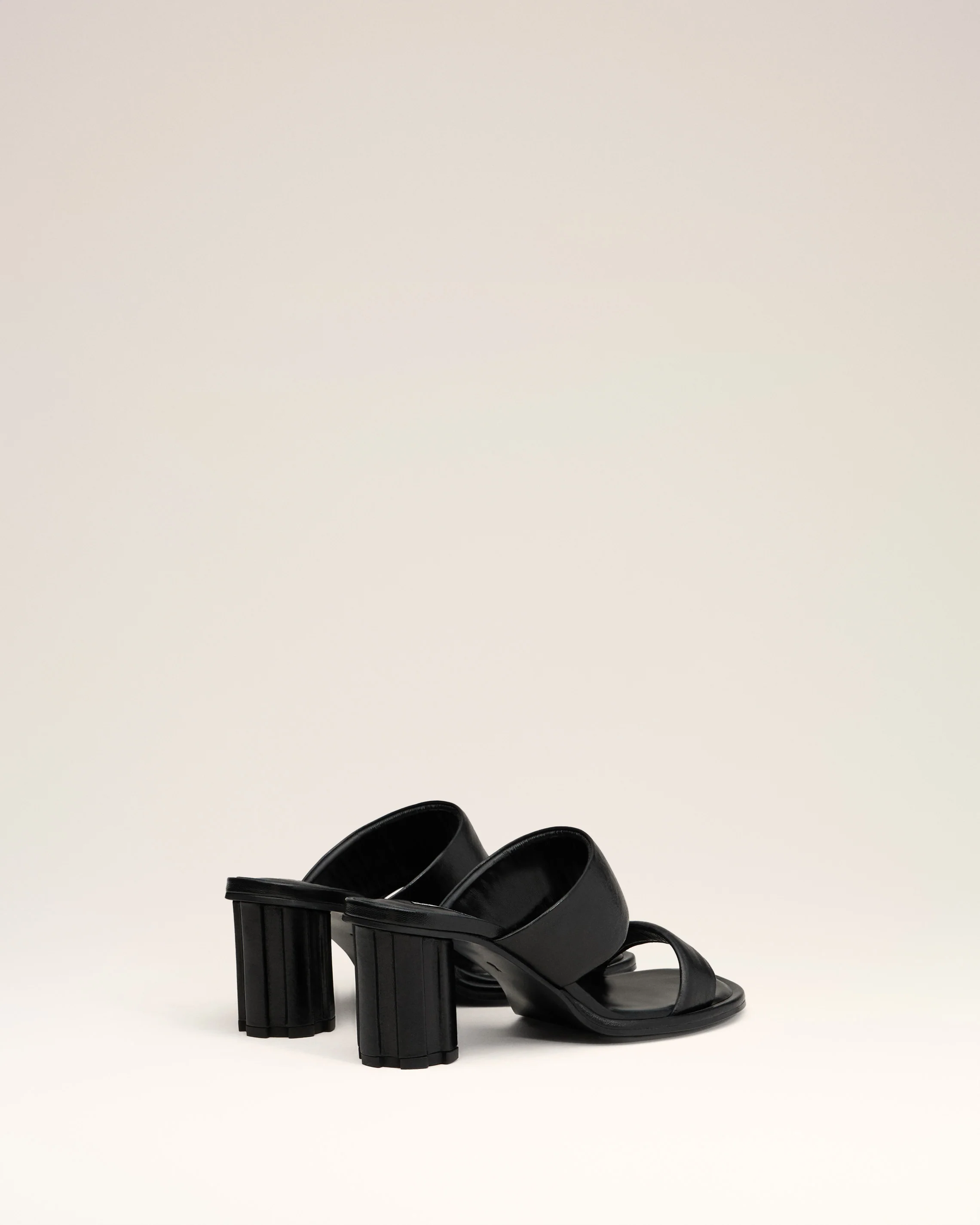 Black Leather Piano Sandals