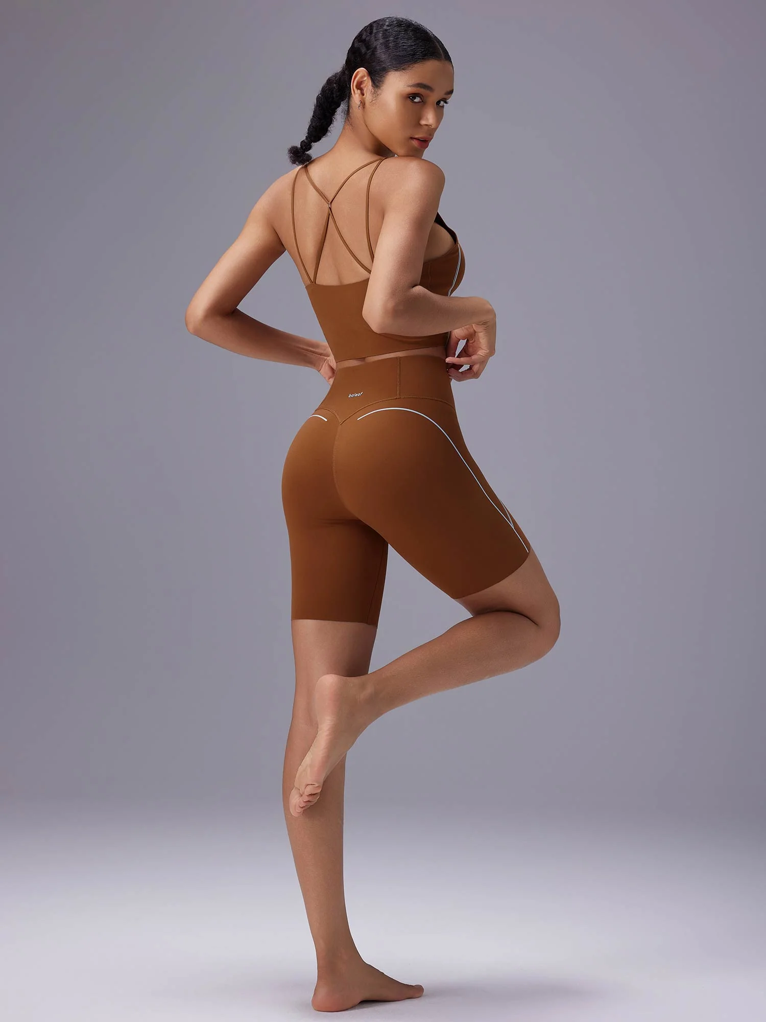 Freeleaf 8 High Rise Stripe Print Shorts