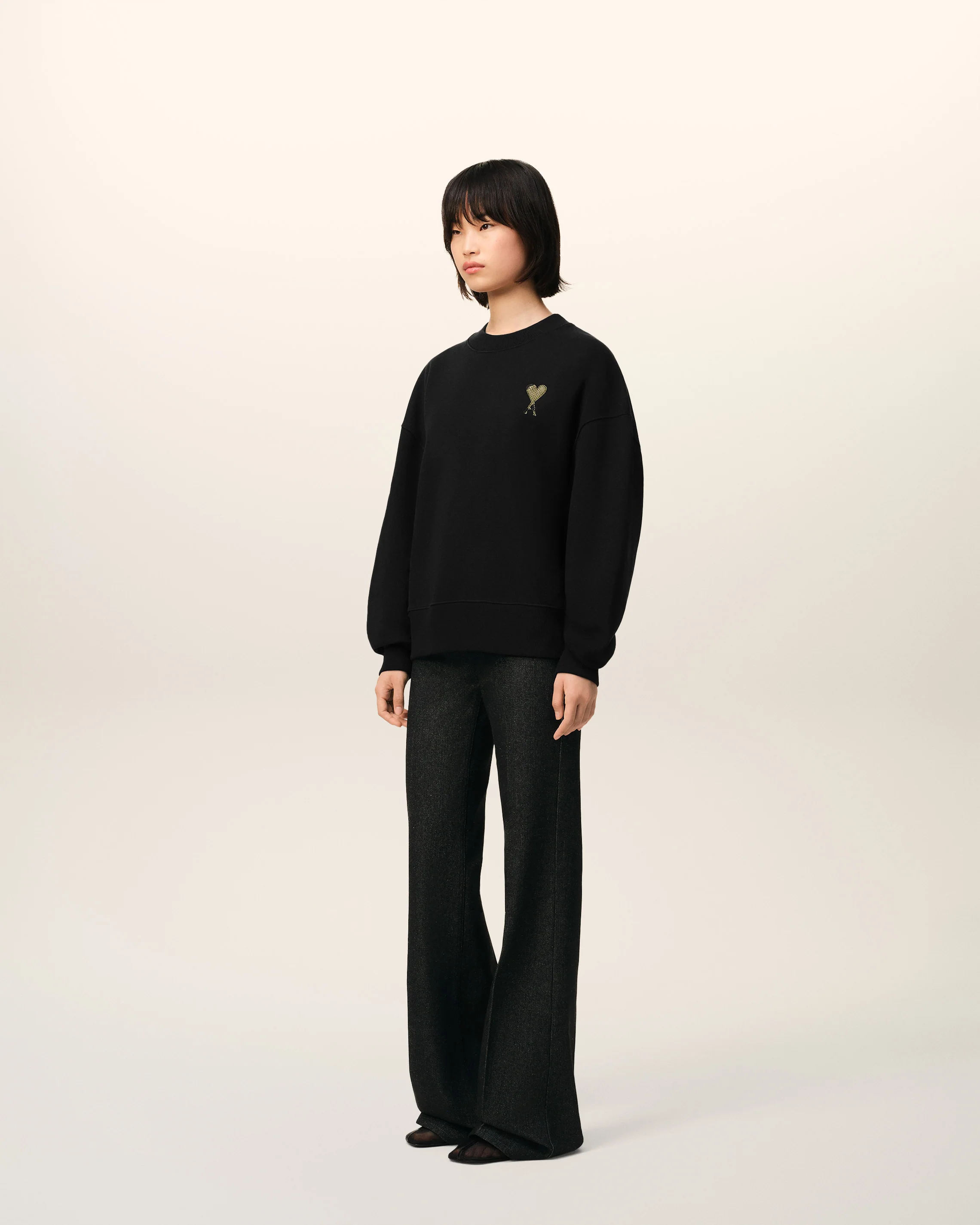 Black Cotton Ami de Coeur Sweatshirt