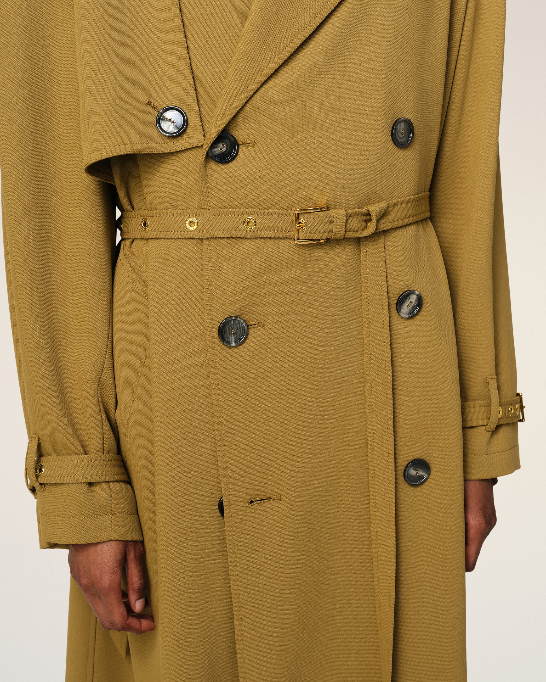 Mustard Wool Trench Coat