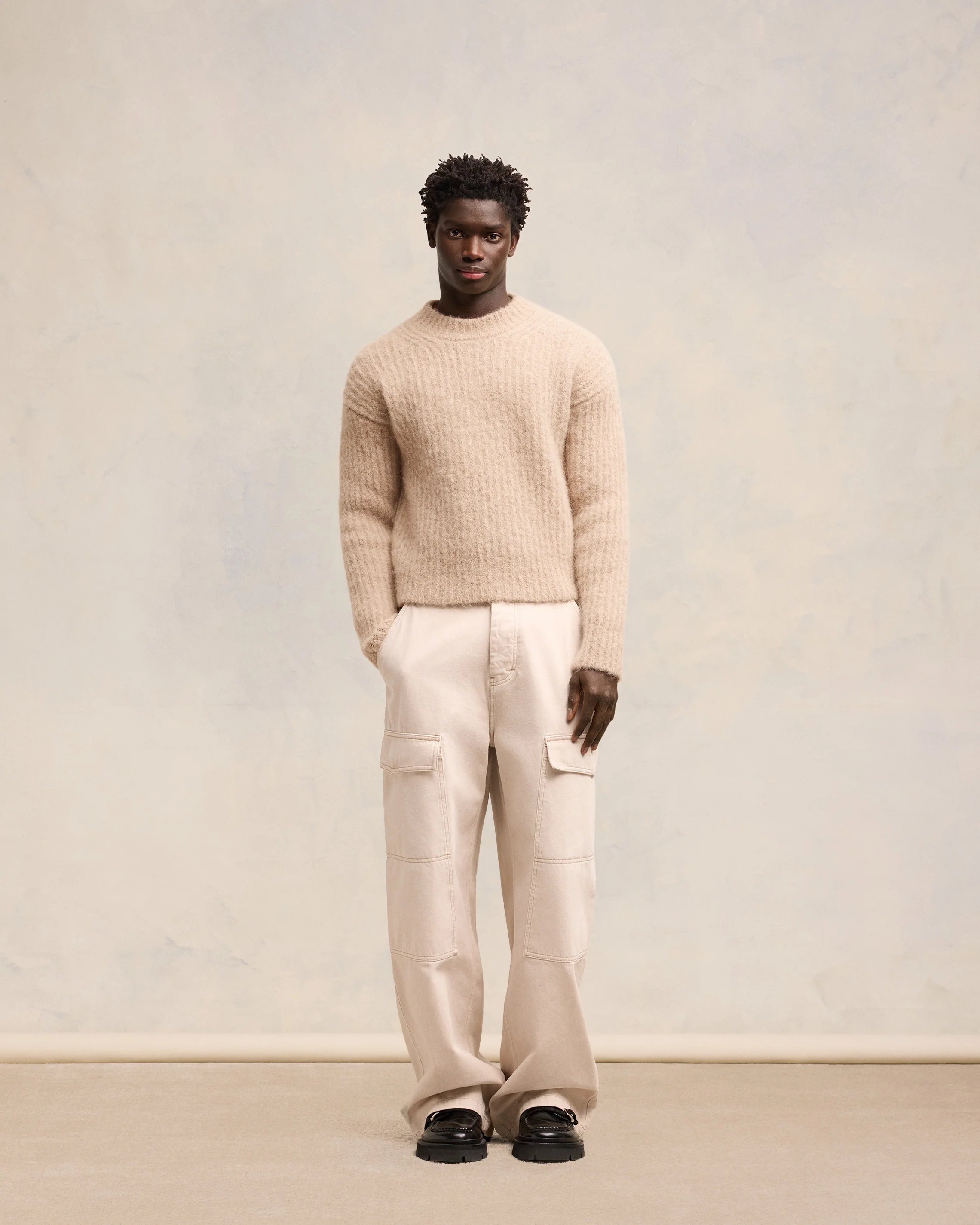 Alpaca Mohair Ribbed Sweater