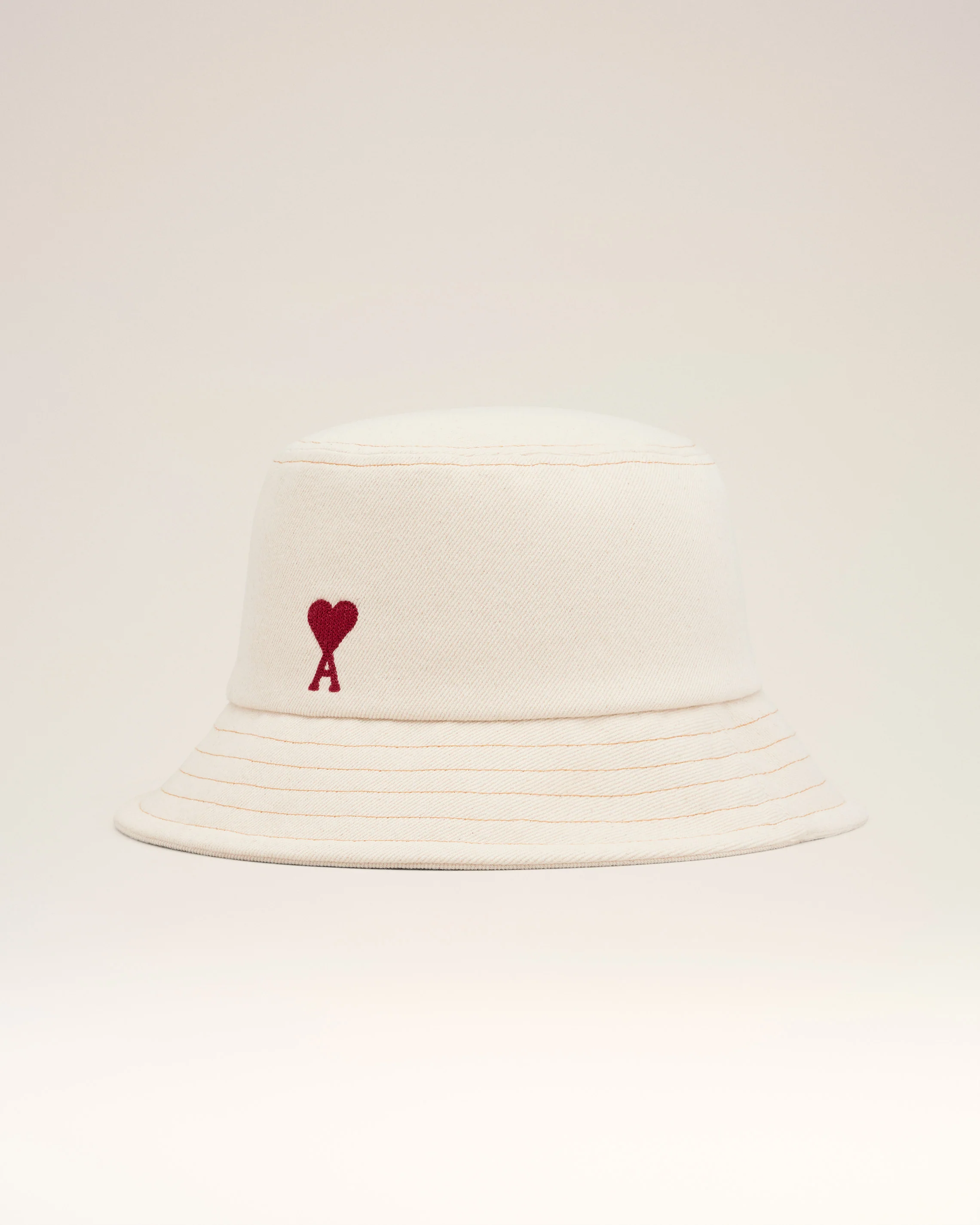 Beige Cotton Ami de Coeur Embroidery Bucket Hat