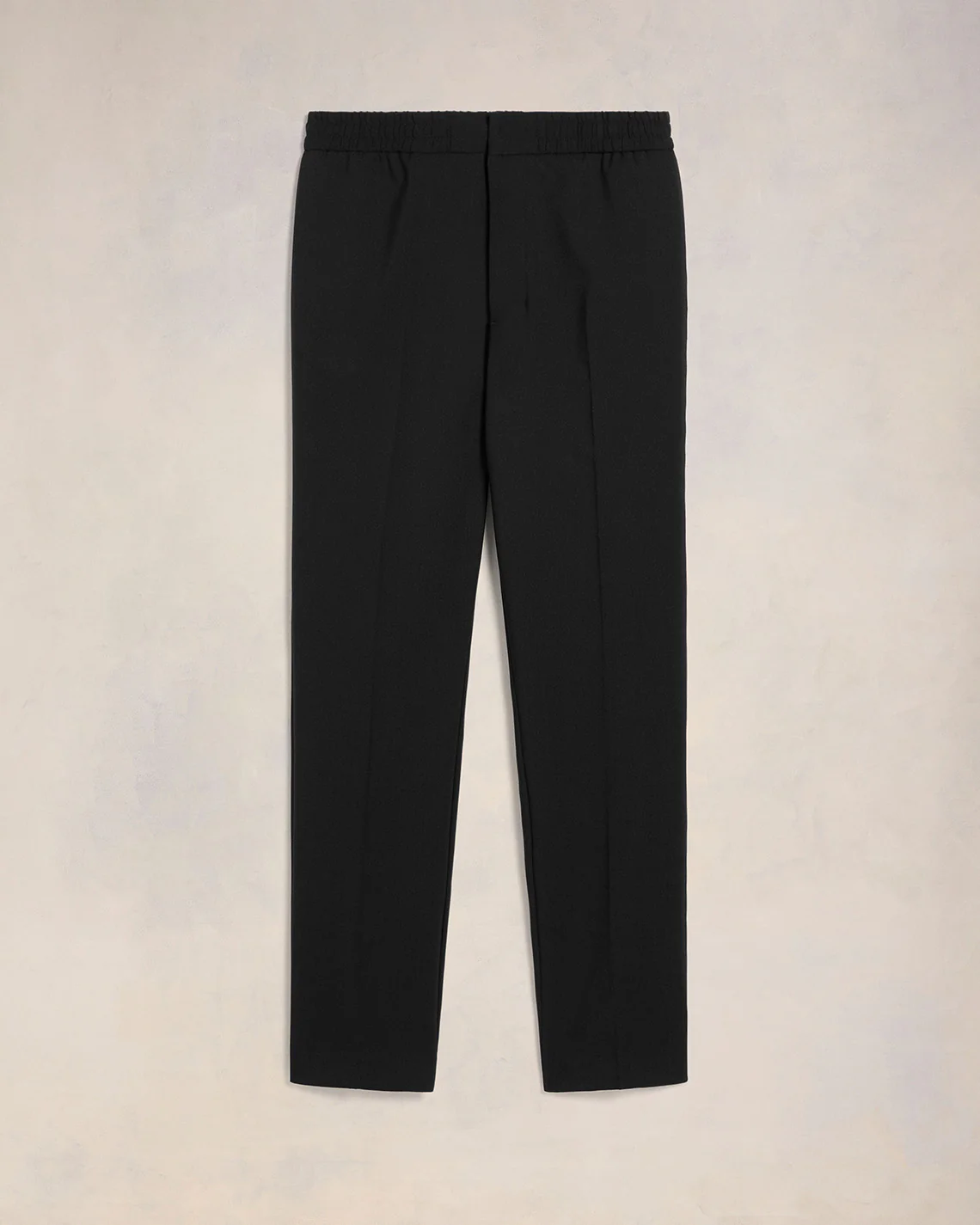 Black Wool Elasticated Waist Trousers