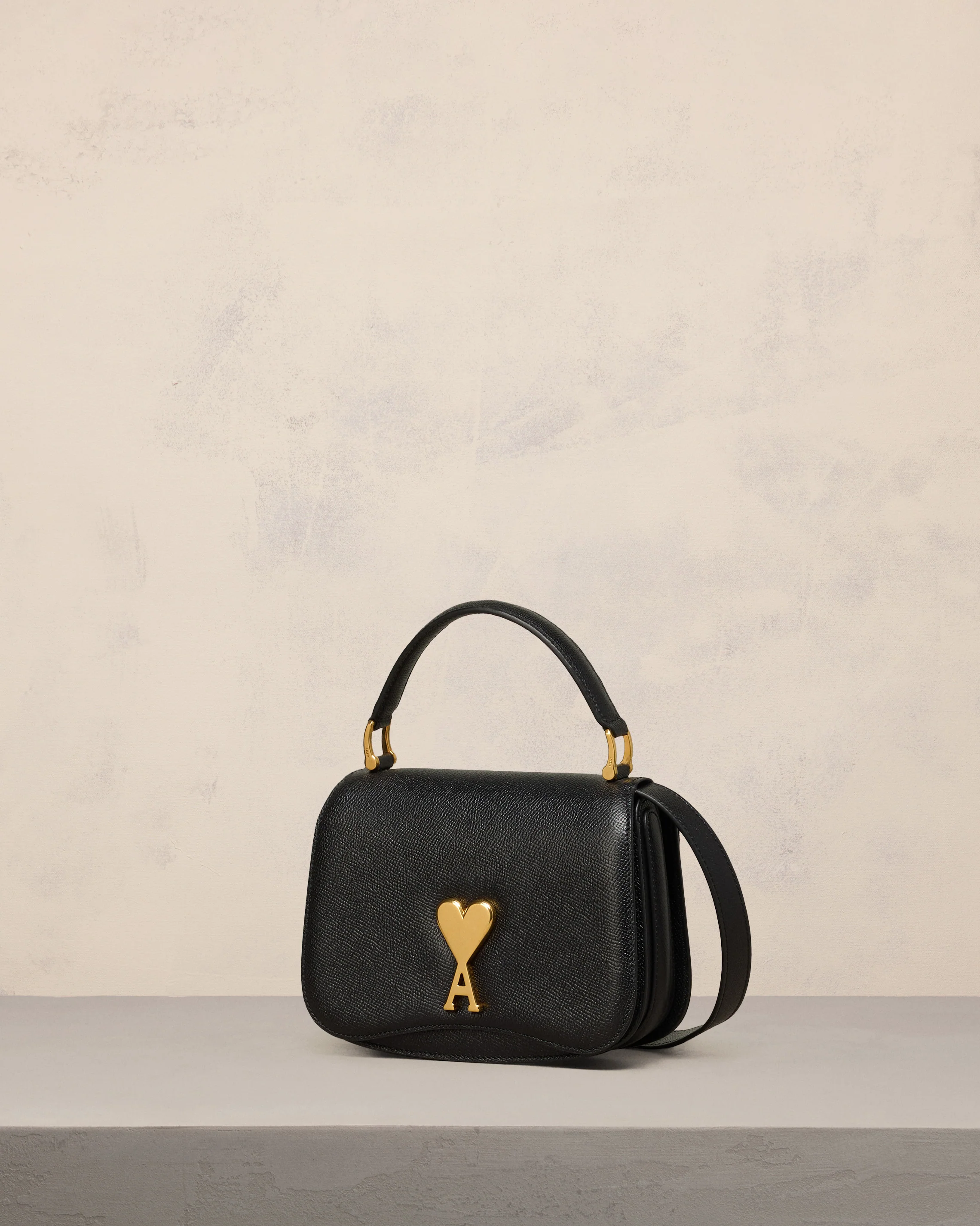 Black Leather Top Handle Paris Paris Bag