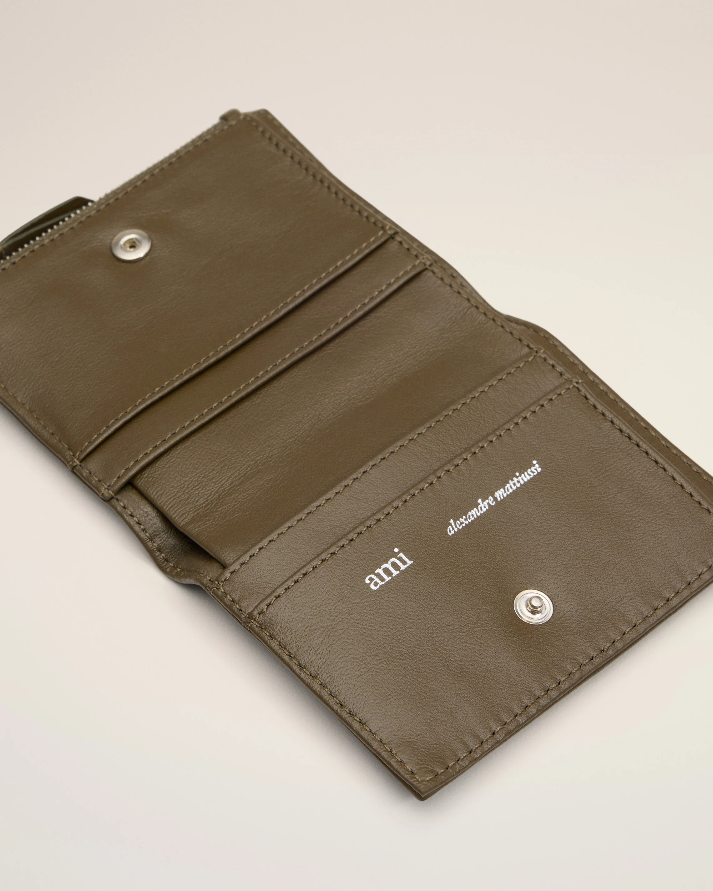 Khaki Leather Voulez-Vous Folded Wallet