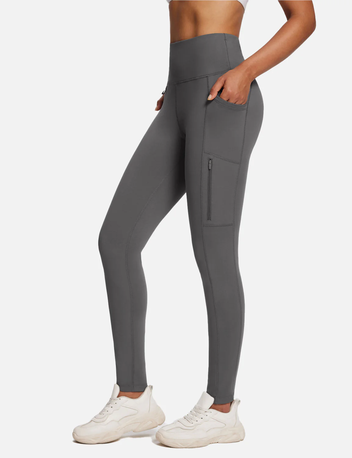 Laureate High-Rise Zipper Pockets Thermal Leggings