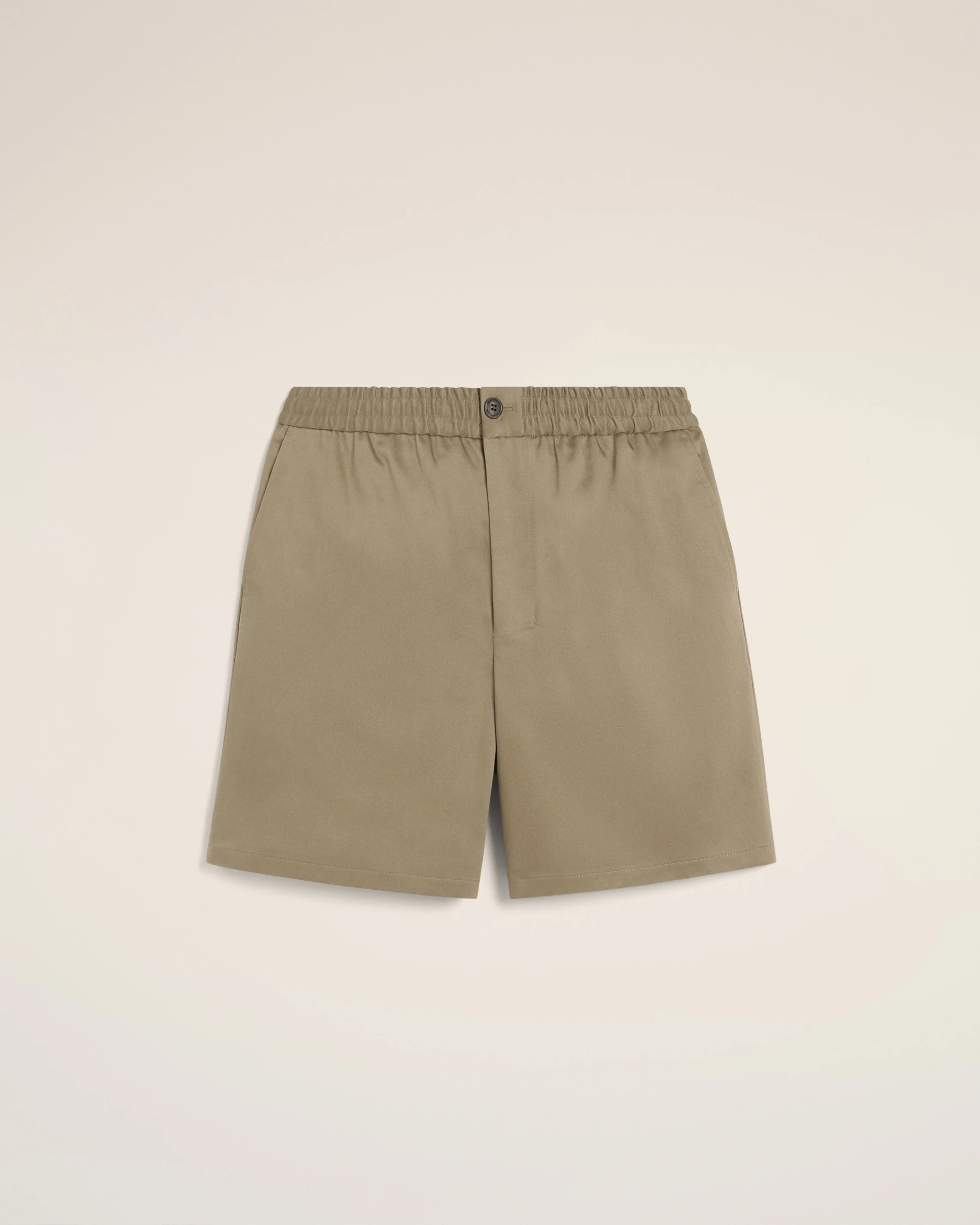 Green Cotton Elasticated Waist Shorts
