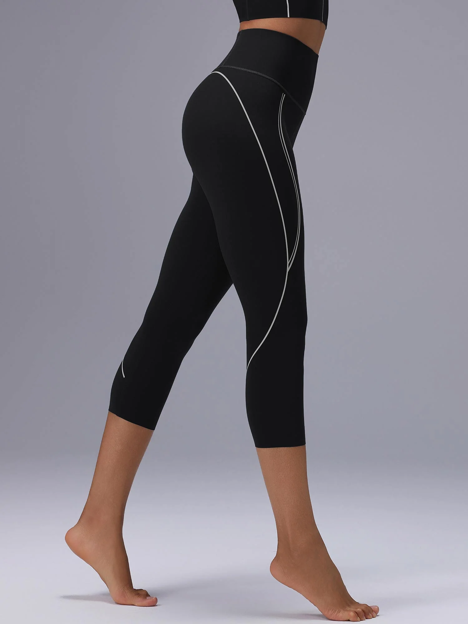 Freeleaf 19 High Rise Stripe Print Capris