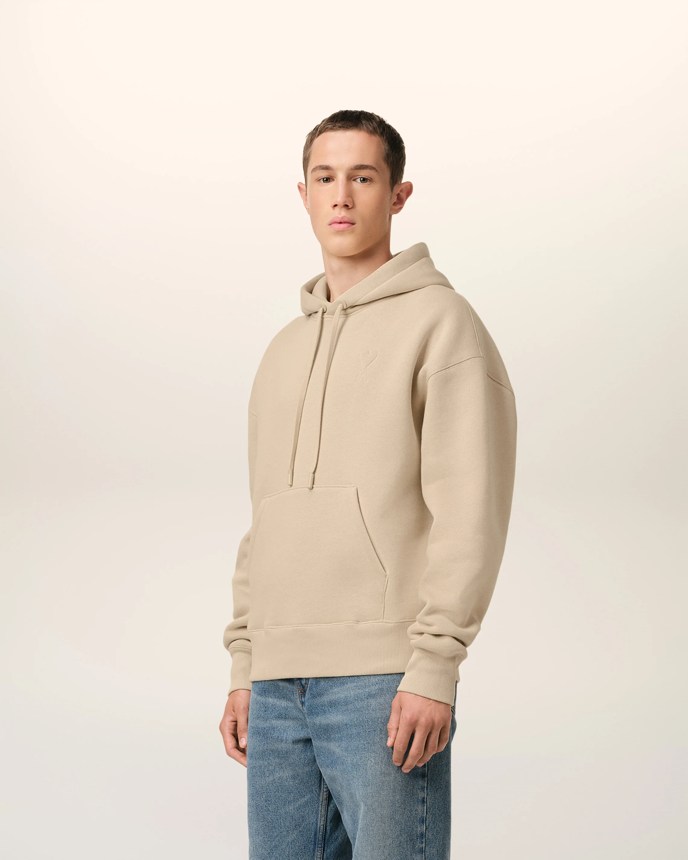 Beige Cotton Ami de Coeur Hoodie