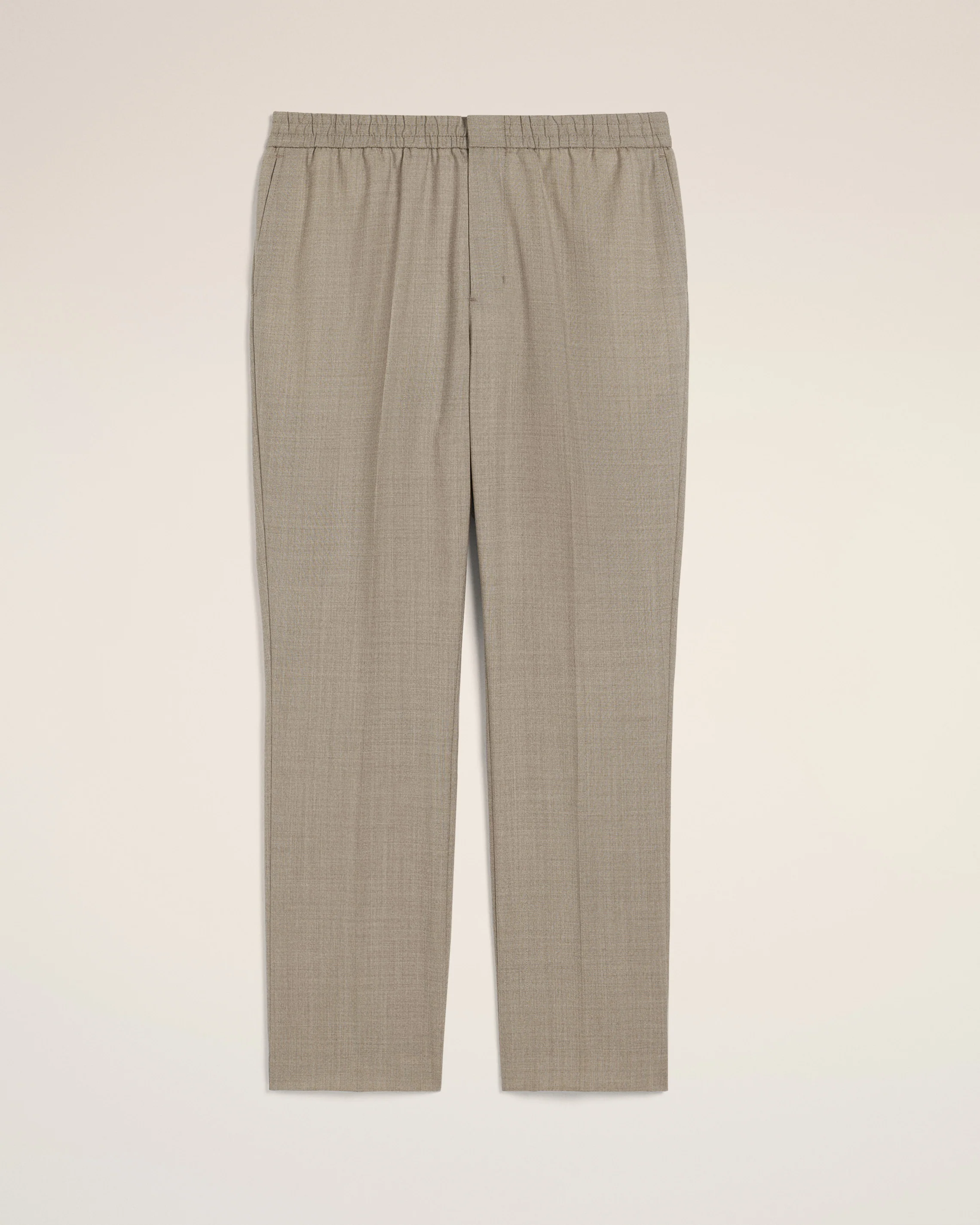 Beige Wool Elasticated Waist Trousers