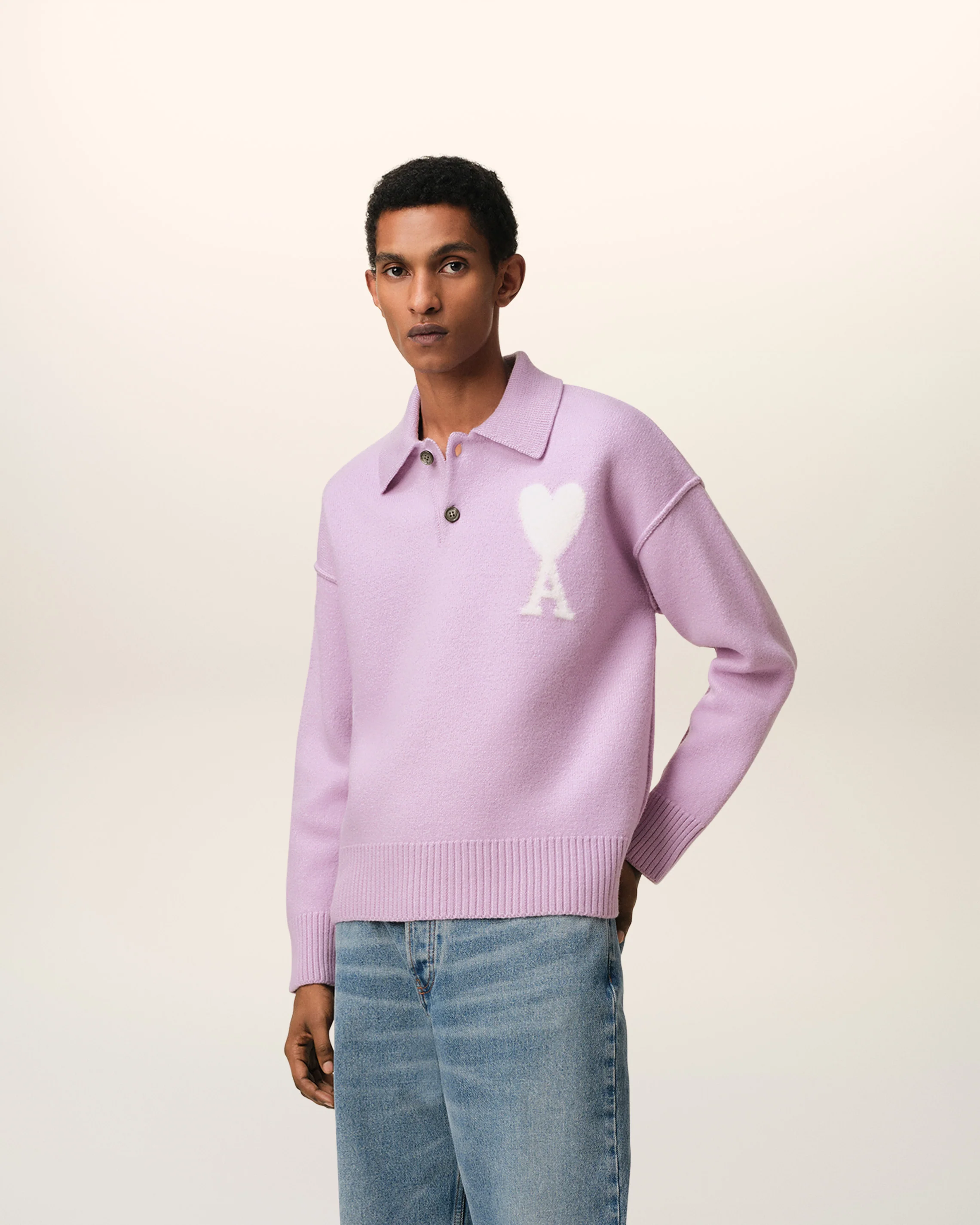 Purple Wool Ami de Coeur Polo