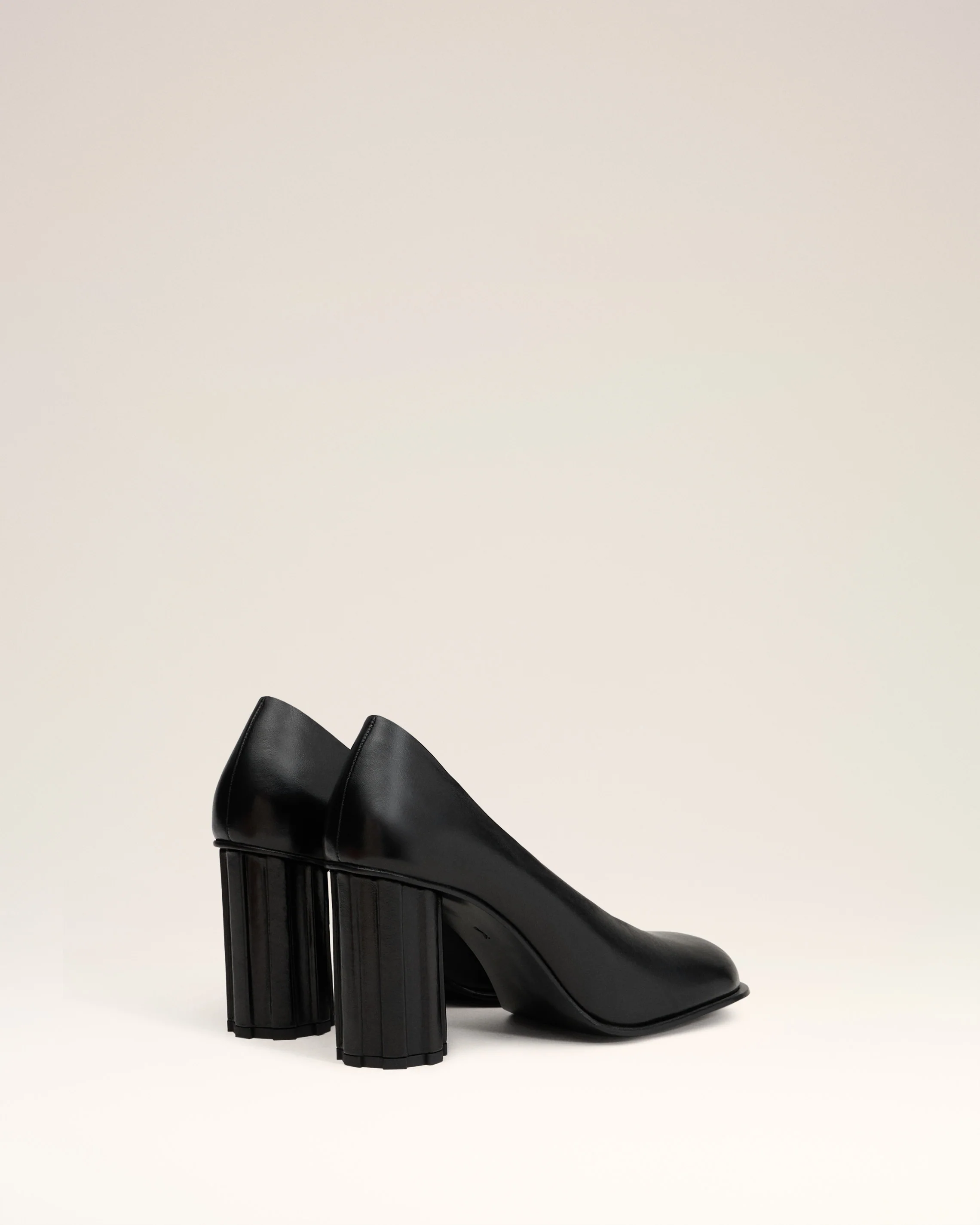Black Leather Piano Pump
